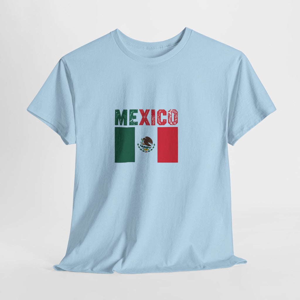 Mexico Flag T‑Shirt – Distressed Mexico Text with Mexican Flag Graphic