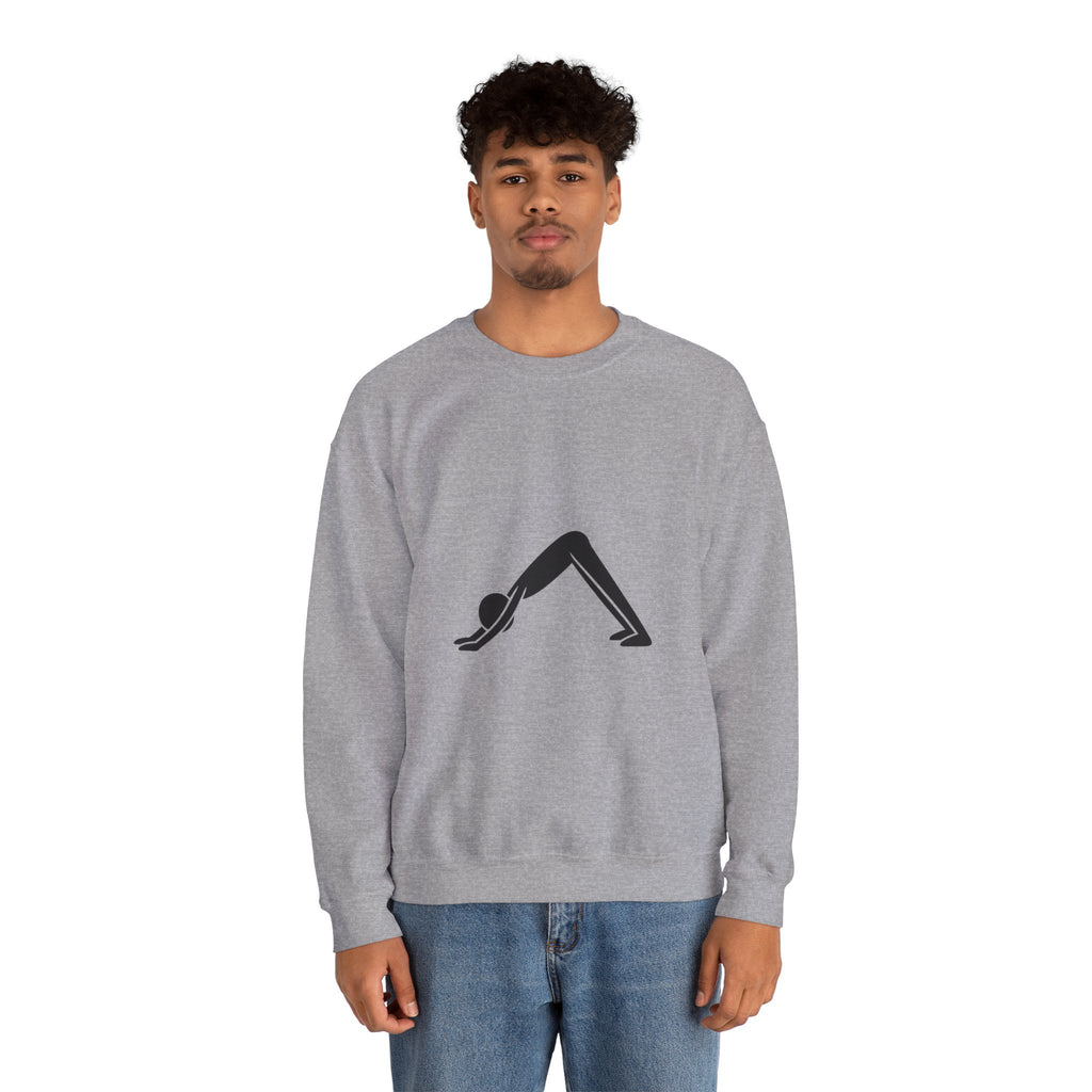 Yoga Downward Dog Crewneck Sweatshirt — Minimal Yoga Pose Pullover