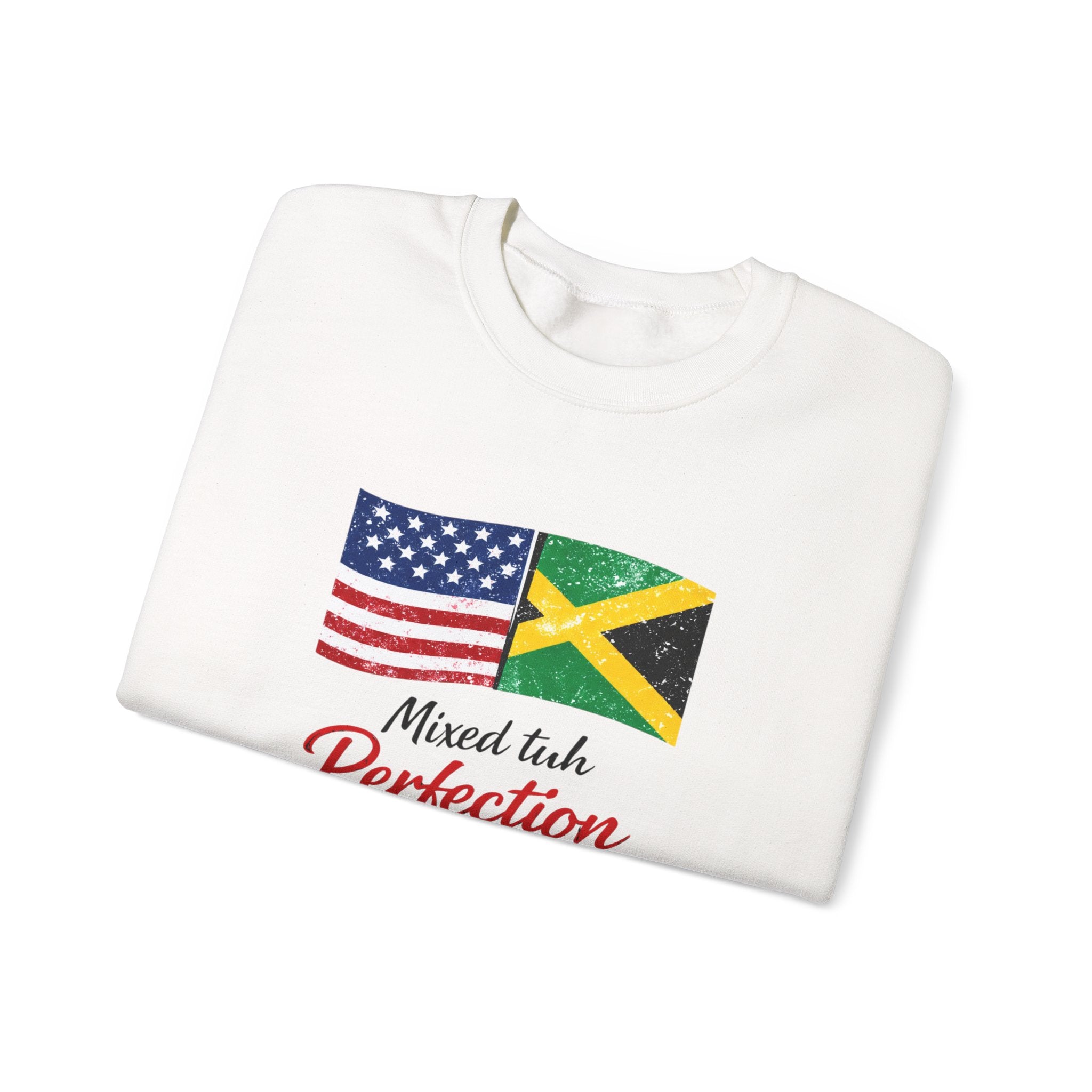 Mixed Tubh Perfection Sweatshirt — USA & Jamaica Flag Crewneck