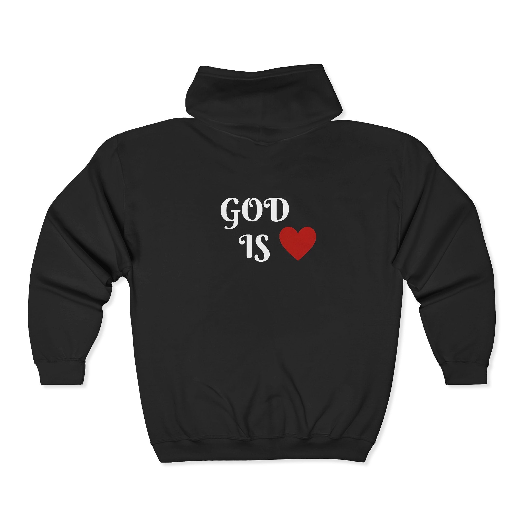 God is Love Zip Up Hoodie - Christian Faith Apparel, Religious Full Zip Sweatshirt, Inspirational Jacket, Christian Gift, Religious Clothing