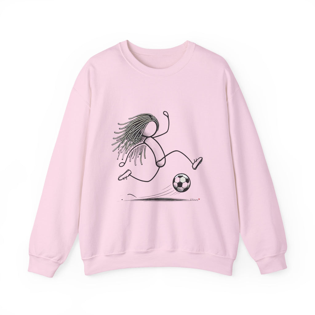 Dreadlock Soccer Unisex Heavy Blend™ Crewneck Sweatshirt Stick Figure Gift Soccer Football Fun