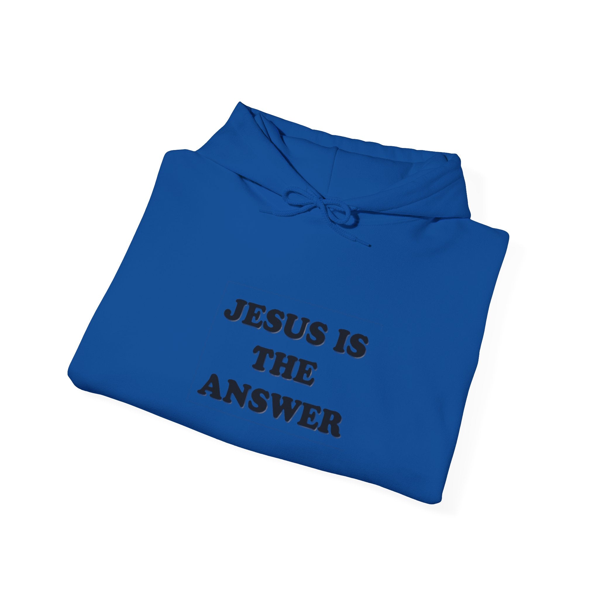 Jesus Is The Answer Hoodie - Unisex Heavy Blend Sweatshirt for Faith, Religious Gifts, Church Events, Comfortable Casual Wear