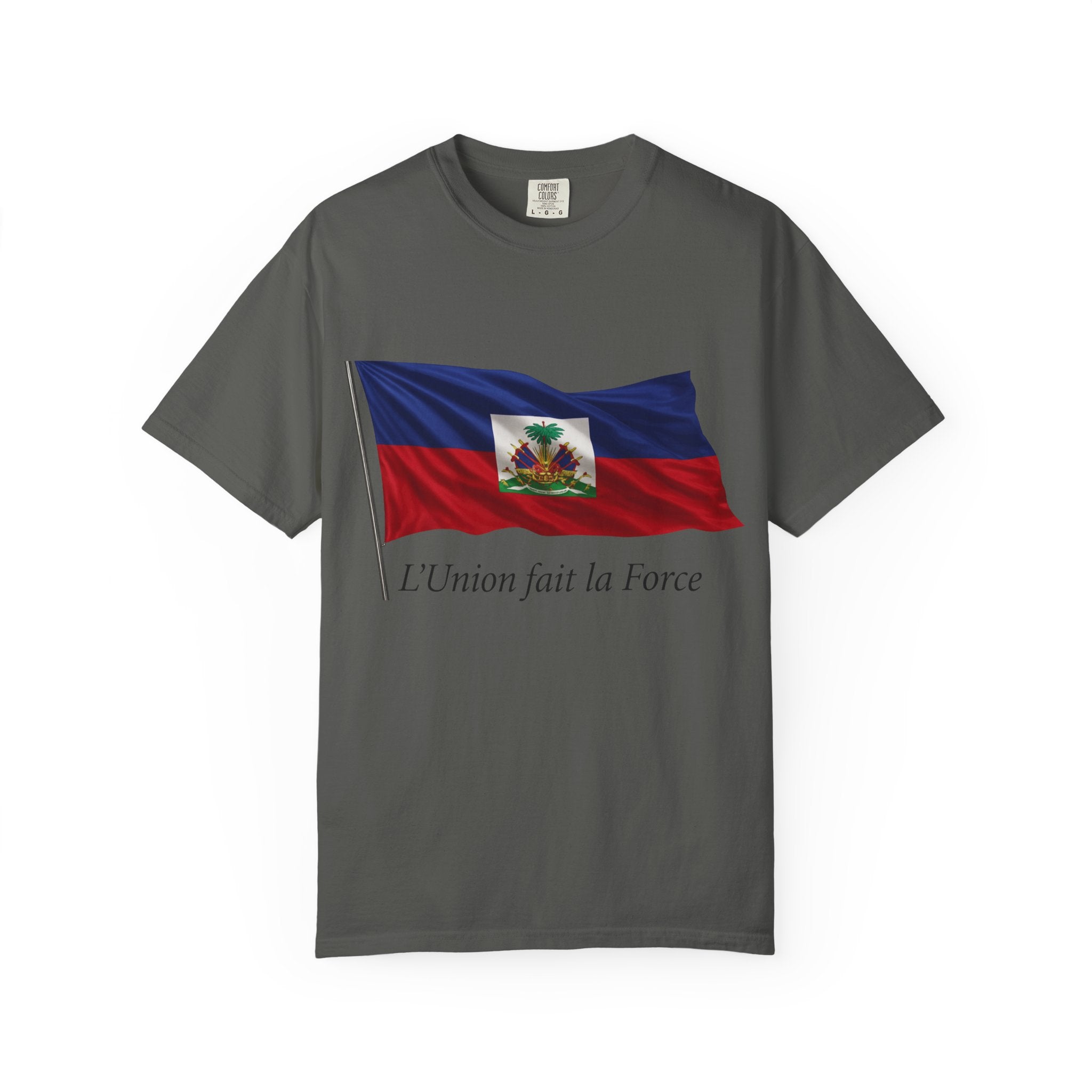 Haiti Flag T-Shirt — "L'Union fait la Force" Patriotic Tee