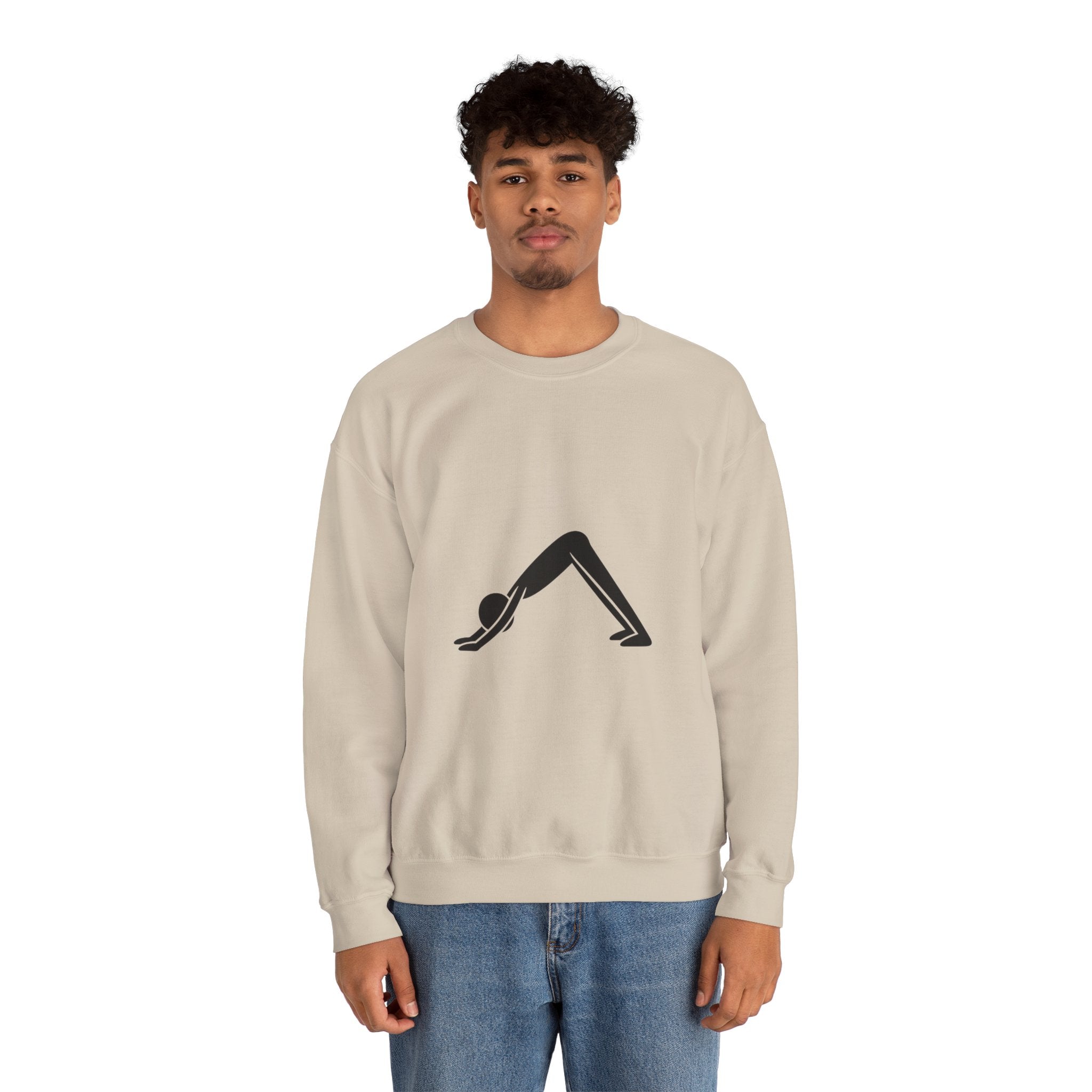 Yoga Downward Dog Crewneck Sweatshirt — Minimal Yoga Pose Pullover