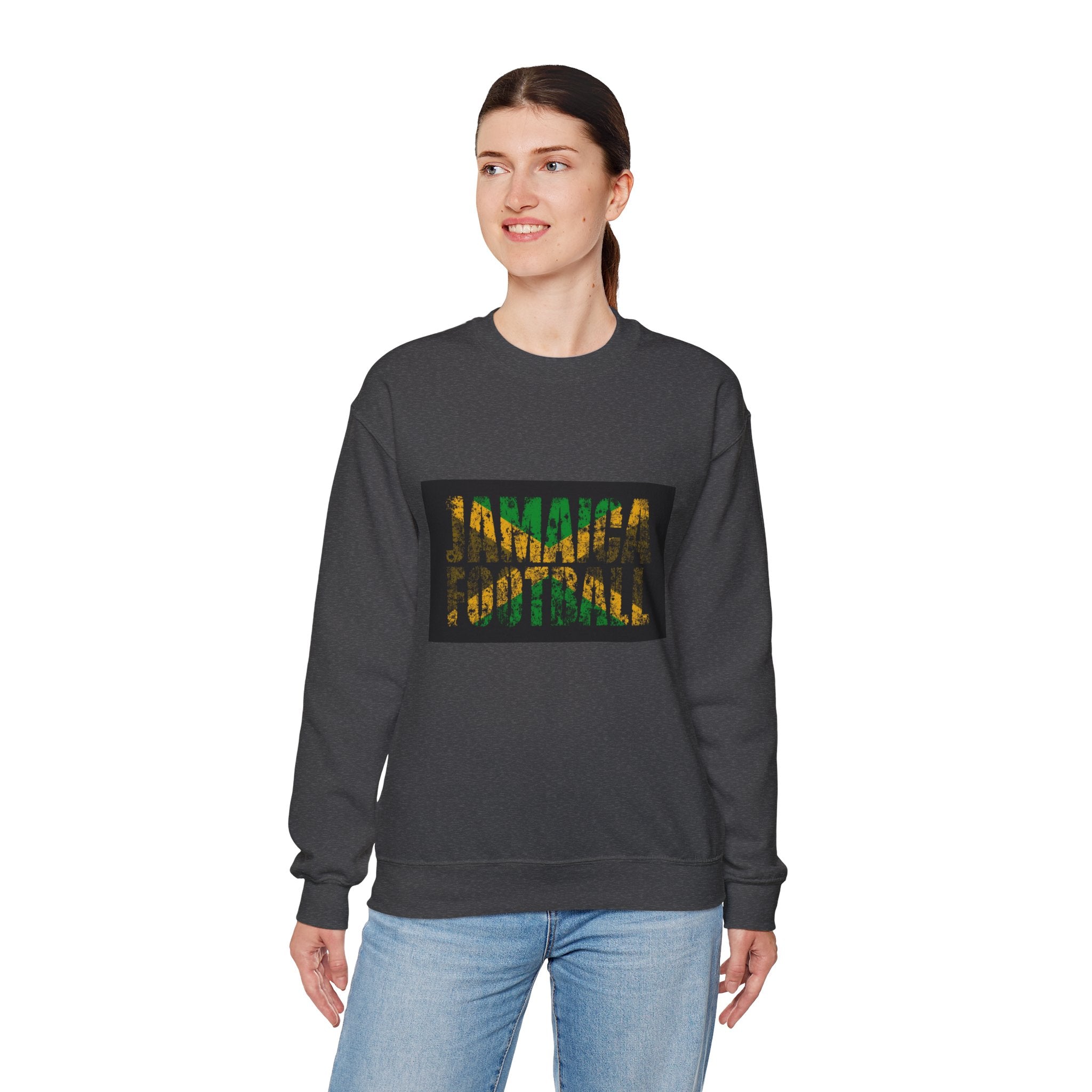 Crewneck Sweatshirt — Jamaican Flag Patterned DNA Graphic