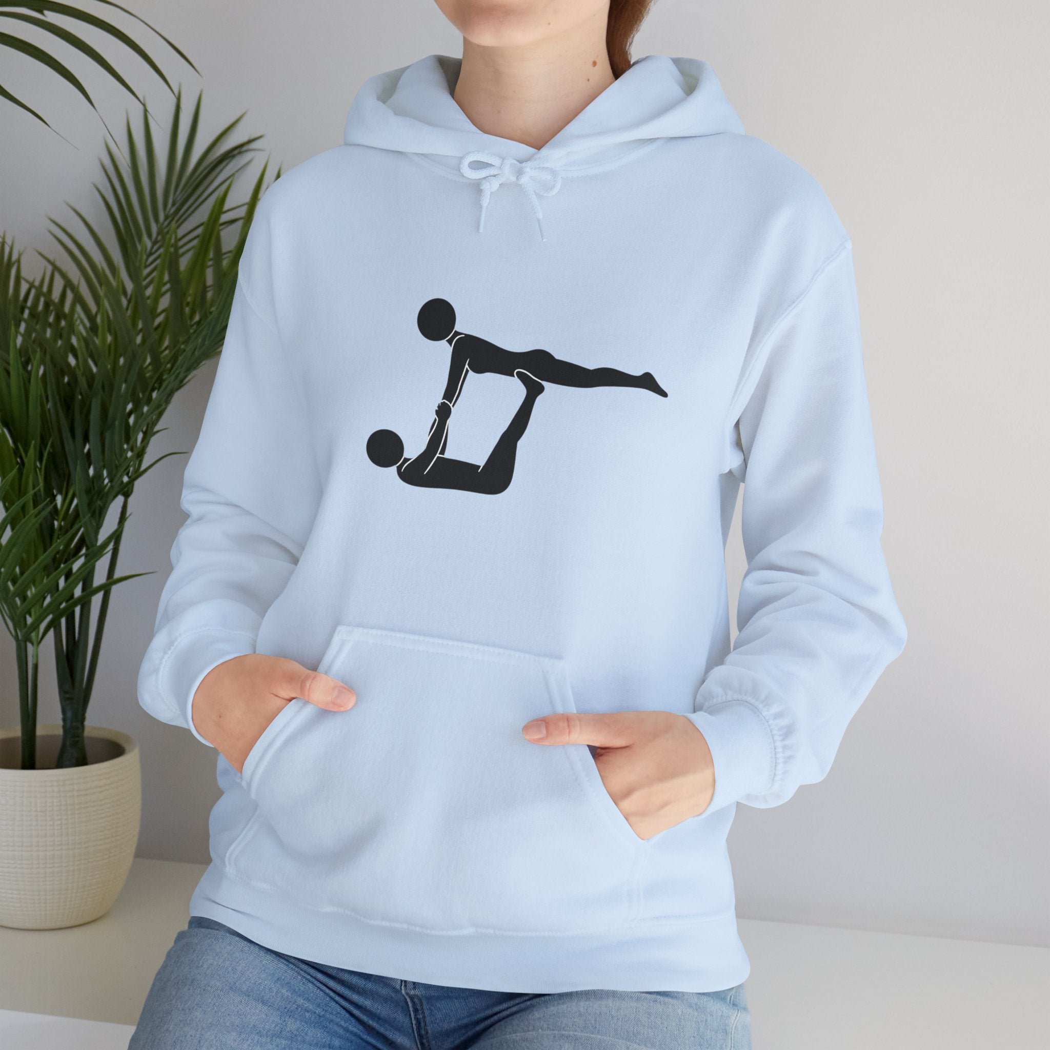 Acro Yoga Partner Pose Hoodie — Silhouette Couples Acrobatics Sweatshirt