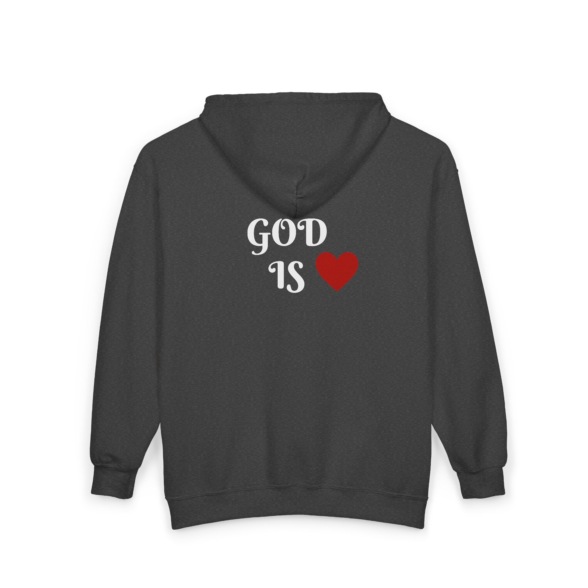 God is Love Zip Up Hoodie - Christian Faith Apparel, Religious Full Zip Sweatshirt, Inspirational Jacket, Christian Gift, Religious Clothing