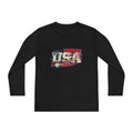 Youth Long Sleeve Tee - Vintage USA Flag Graphic