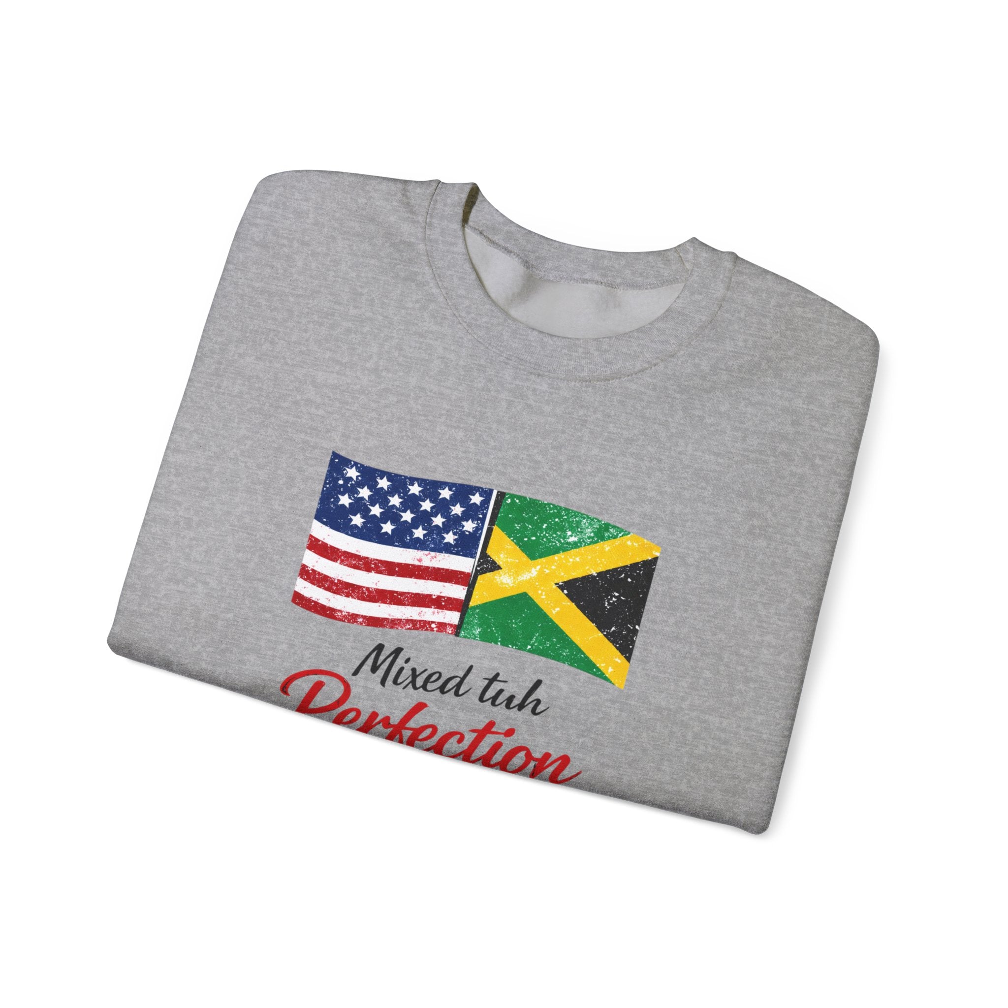 Mixed Tubh Perfection Sweatshirt — USA & Jamaica Flag Crewneck