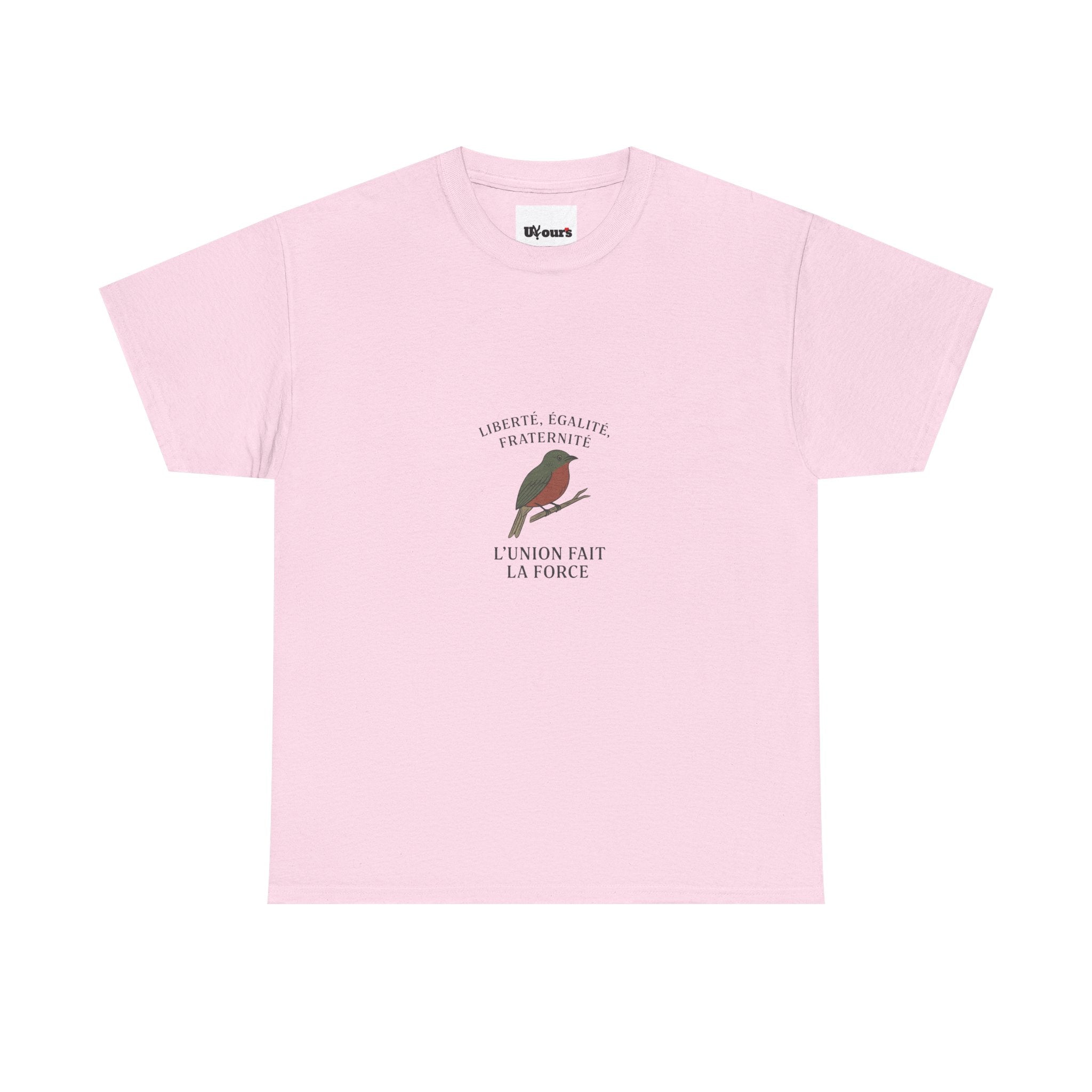 Robin Illustration Tee | French Text 'L'union Fait La Force'