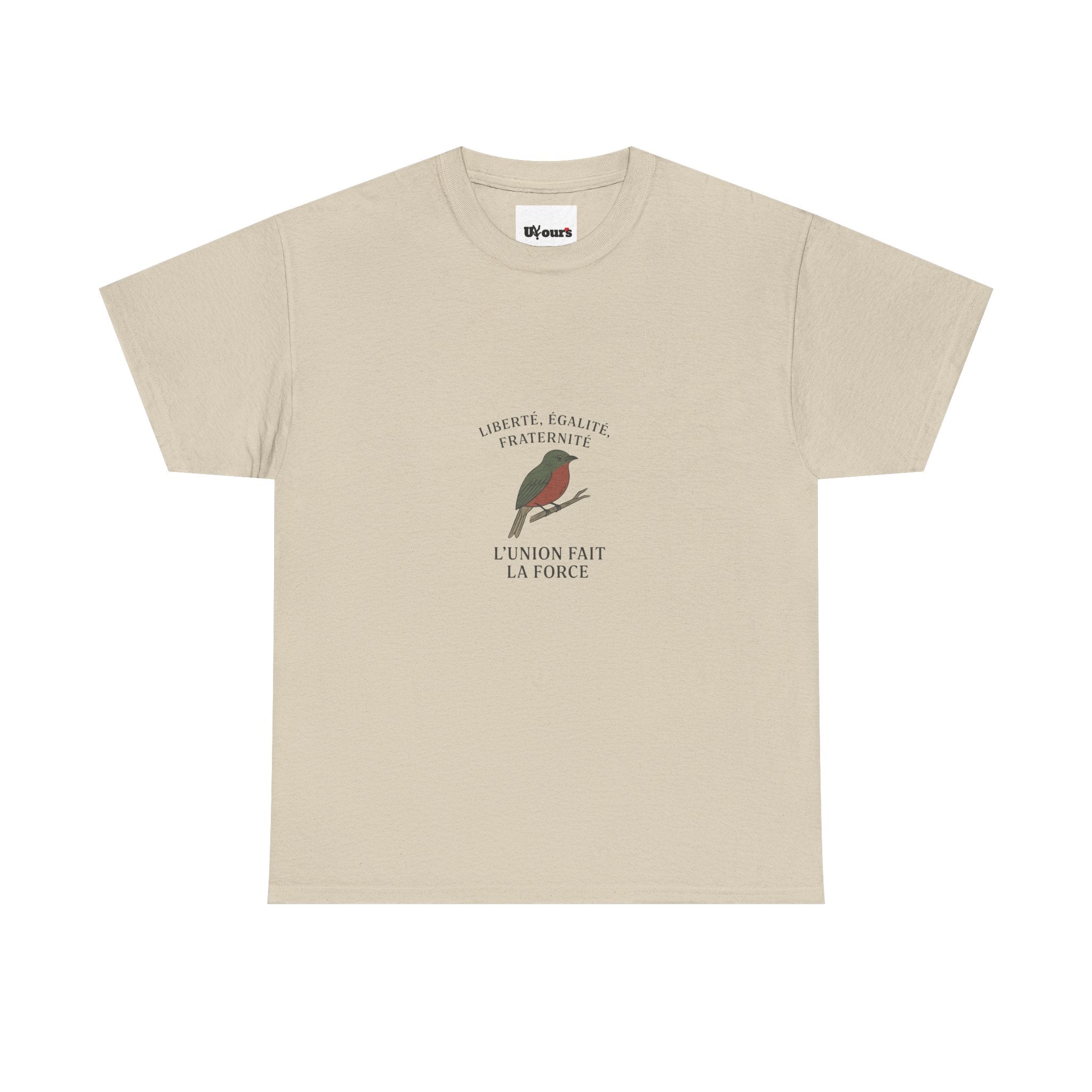 Robin Illustration Tee | French Text 'L'union Fait La Force'