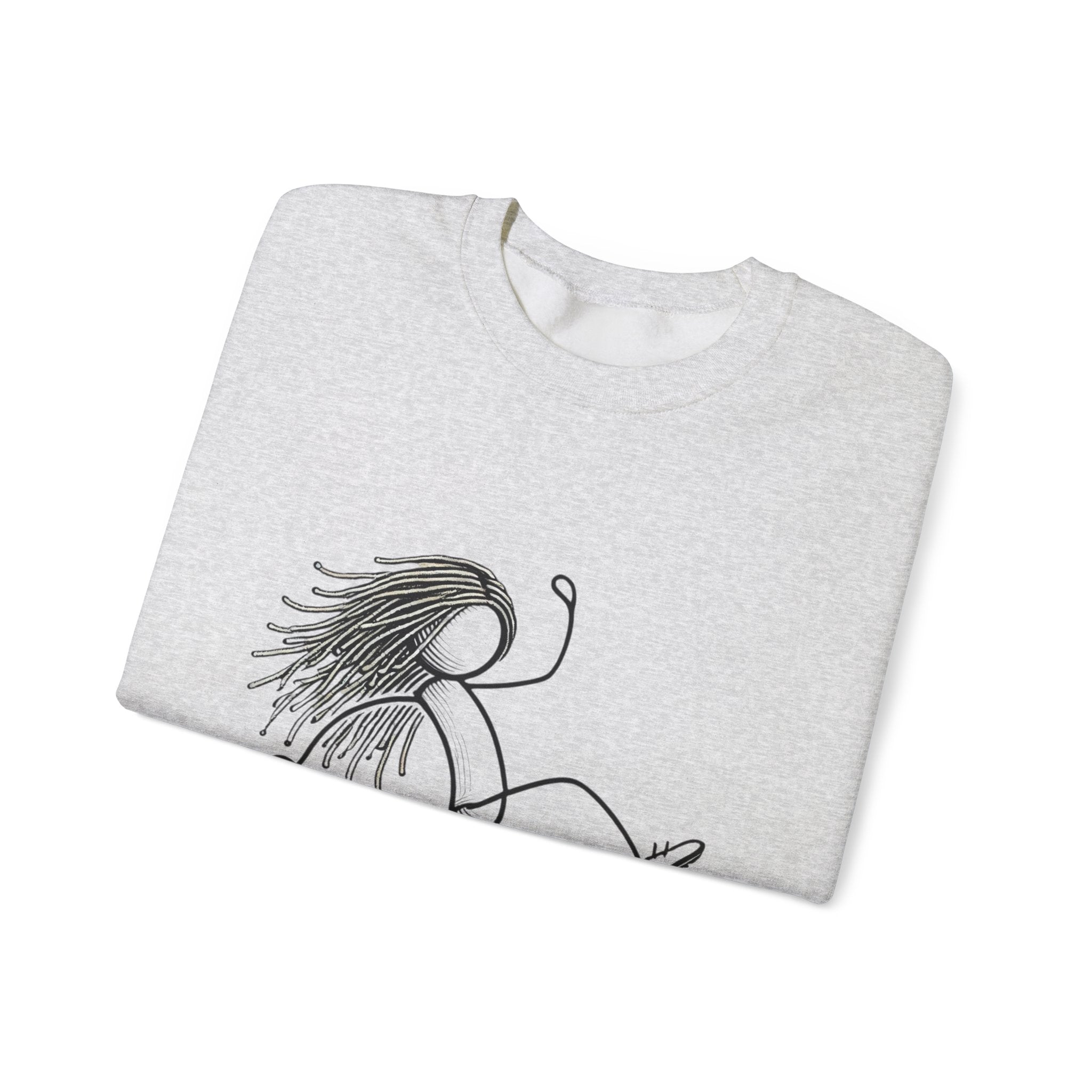 Dreadlock Soccer Unisex Heavy Blend™ Crewneck Sweatshirt Stick Figure Gift Soccer Football Fun