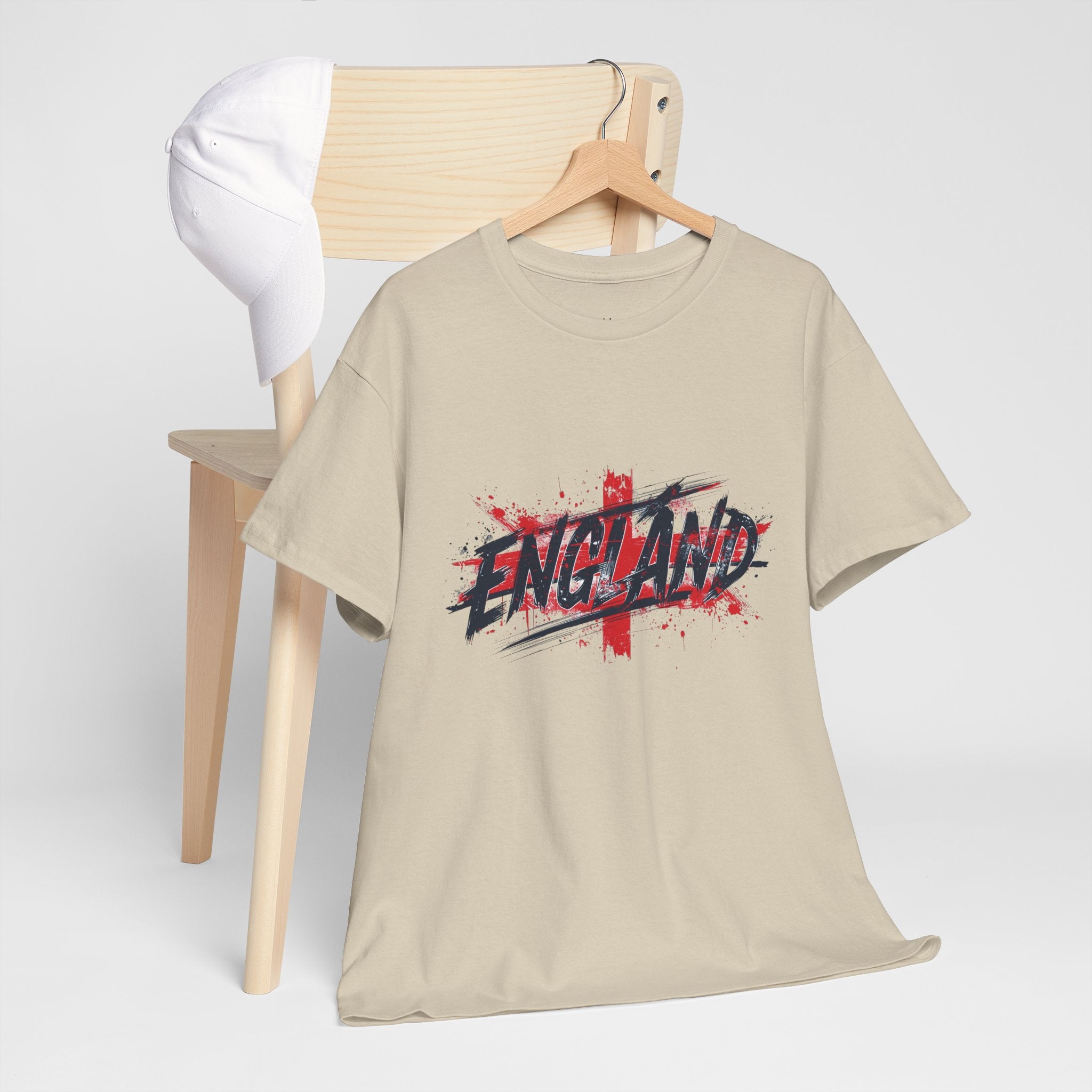 England Graphic T-Shirt — Grunge St. George Cross Football Fan Tee