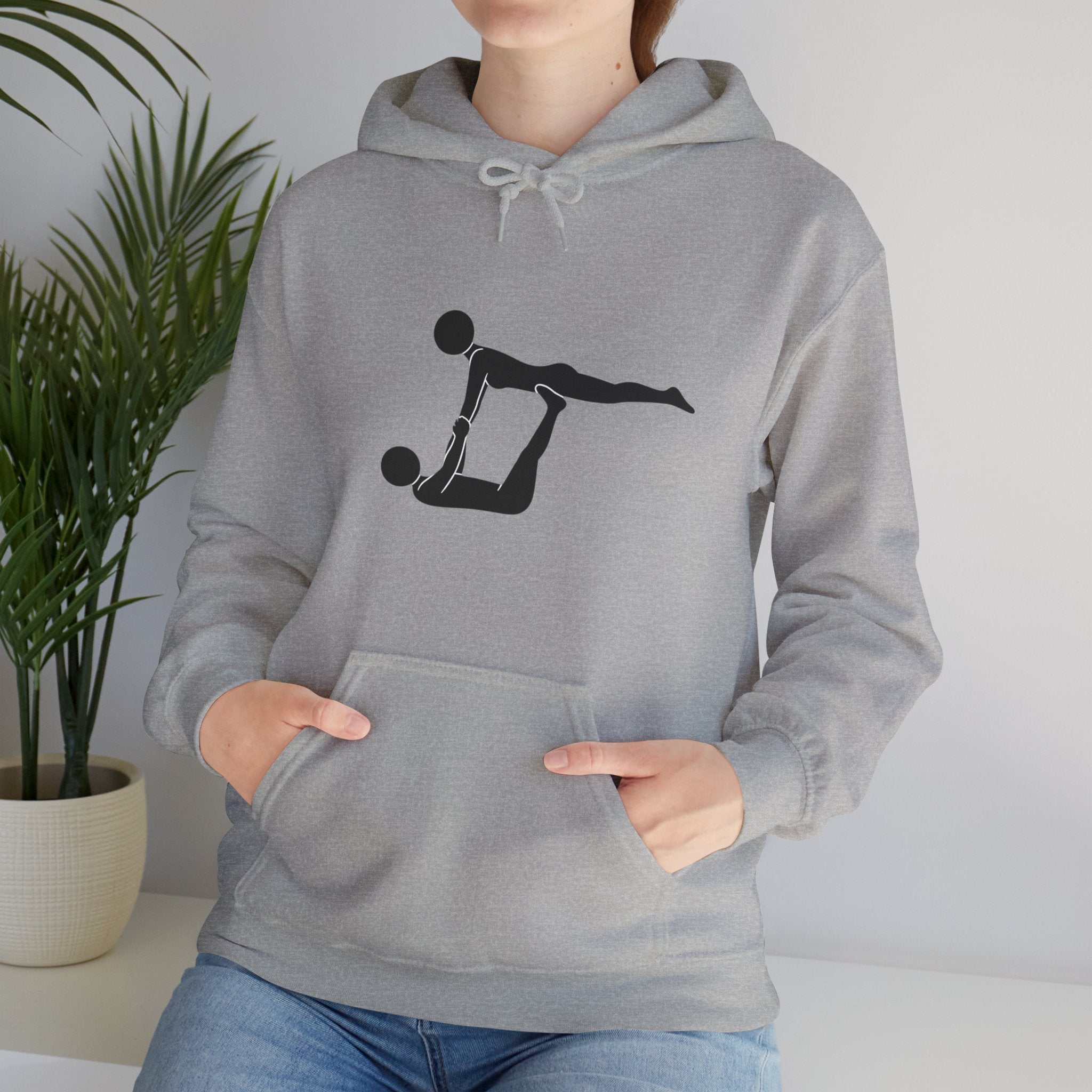 Acro Yoga Partner Pose Hoodie — Silhouette Couples Acrobatics Sweatshirt