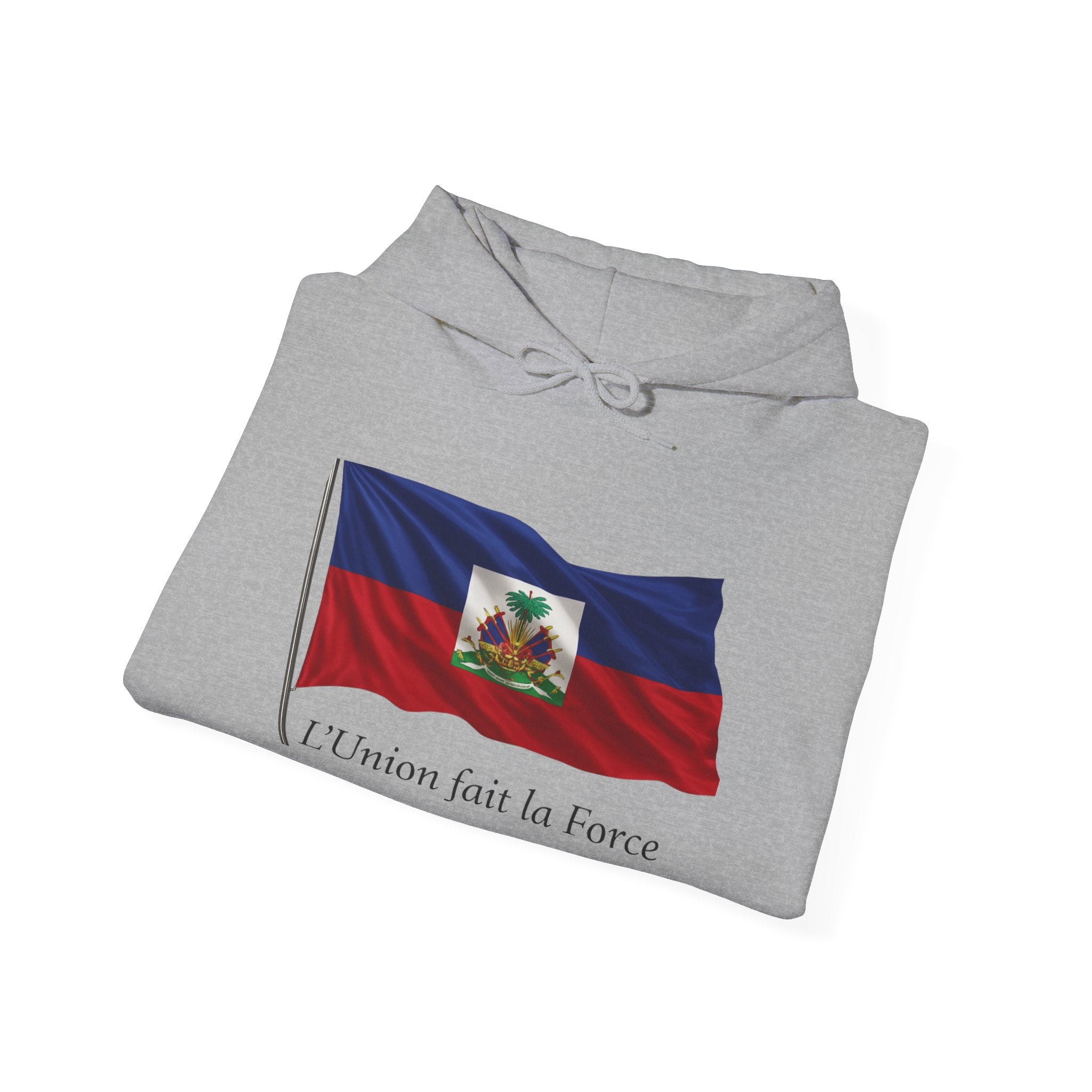 Haiti Flag Hoodie – "L'Union fait la Force" Pullover