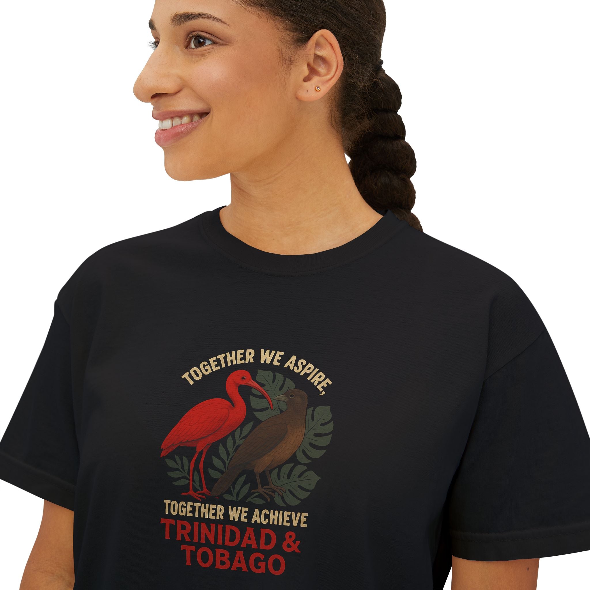 Trinidad & Tobago Graphic Tee — 'Together We Achieve' Women’s Boxy Shirt