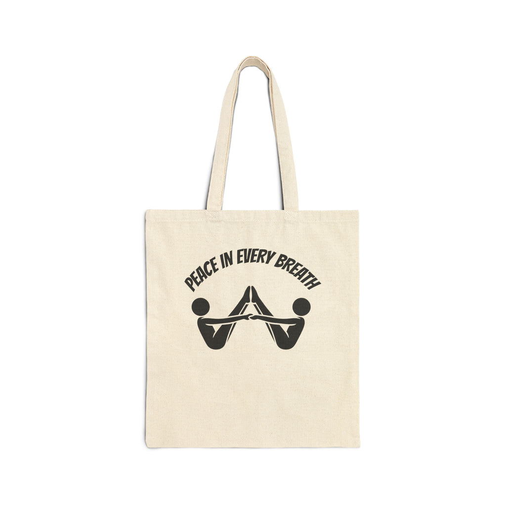 Yoga Flow Canvas Tote — "Flow Your Way" / "Peace in Every Breath" Eco Cotton Beach Bag