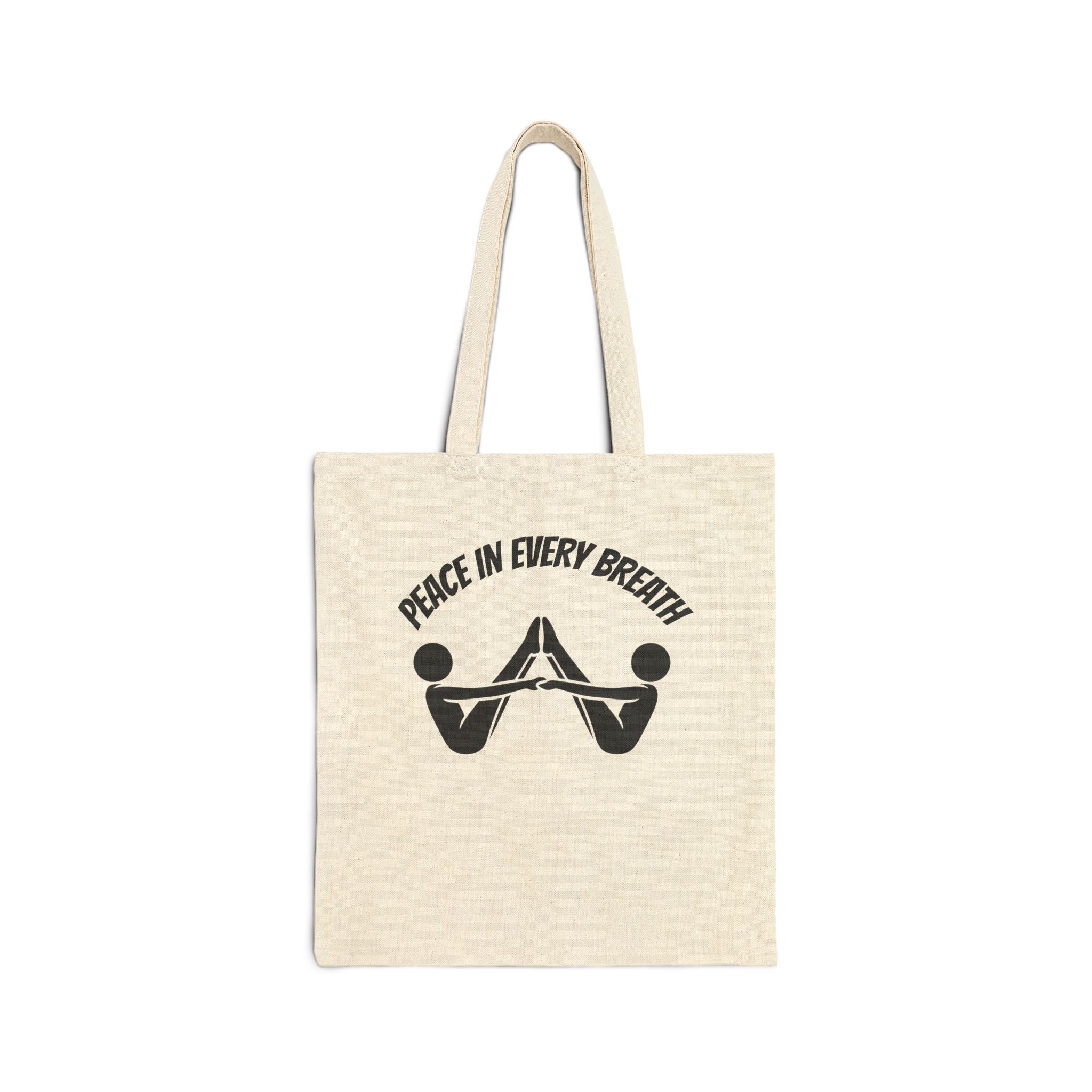 Yoga Flow Canvas Tote — "Flow Your Way" / "Peace in Every Breath" Eco Cotton Beach Bag