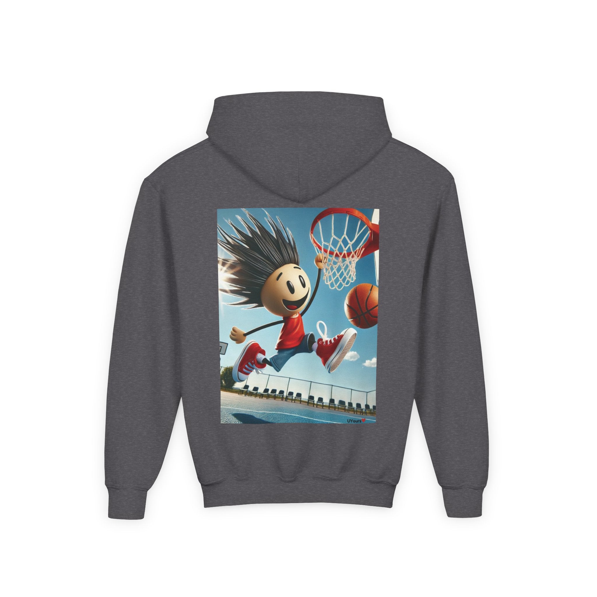 Hoops Champion: Stick Figure Dunk Edition Youth Hoodie Basketball