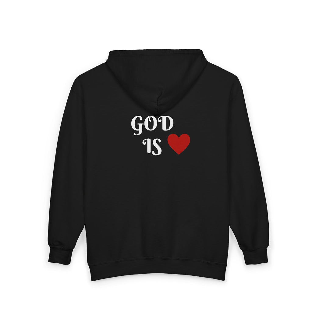 God is Love Zip Up Hoodie - Christian Faith Apparel, Religious Full Zip Sweatshirt, Inspirational Jacket, Christian Gift, Religious Clothing