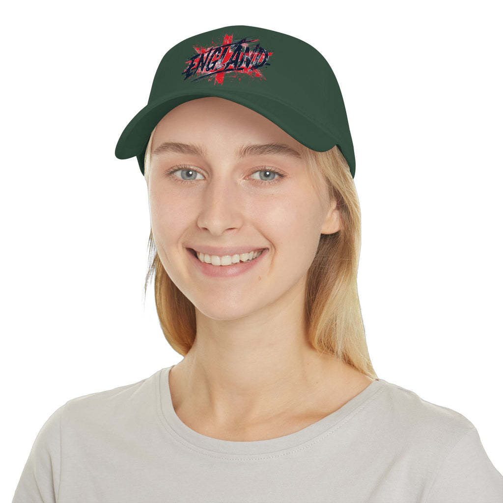 England Flag Baseball Cap – Grunge 'England' Logo Low Profile Hat, Patriotic Soccer Fan Gift