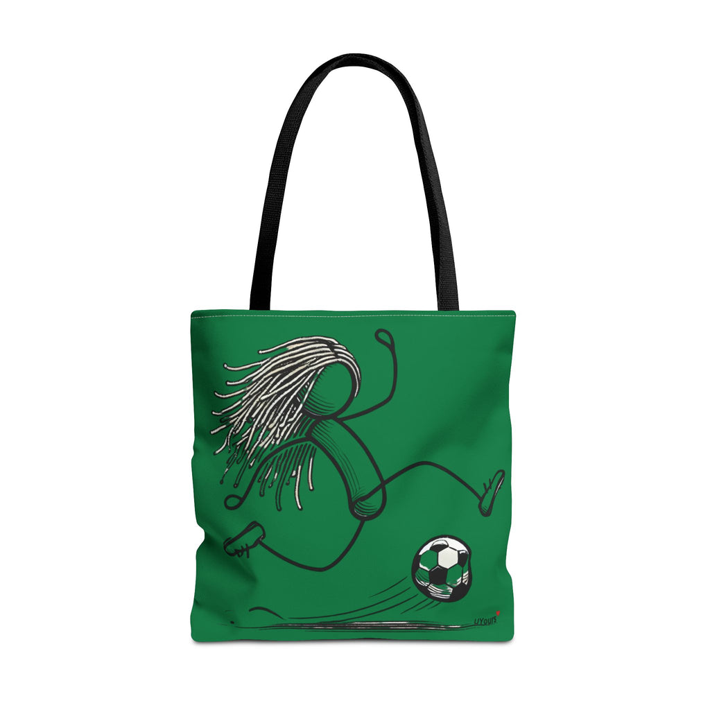 Soccer Girl Tote Bag – Green All-Over Print Sports Tote