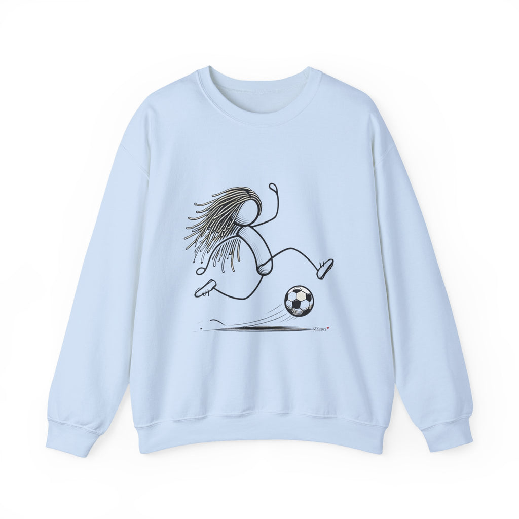 Dreadlock Soccer Unisex Heavy Blend™ Crewneck Sweatshirt Stick Figure Gift Soccer Football Fun