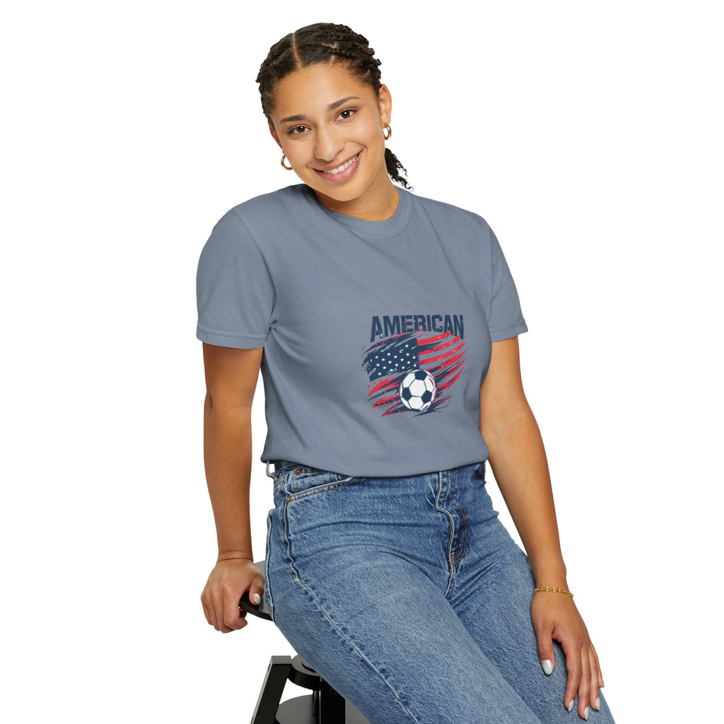 Soccer USA T-Shirt – "American" Flag & Soccer Ball Graphic