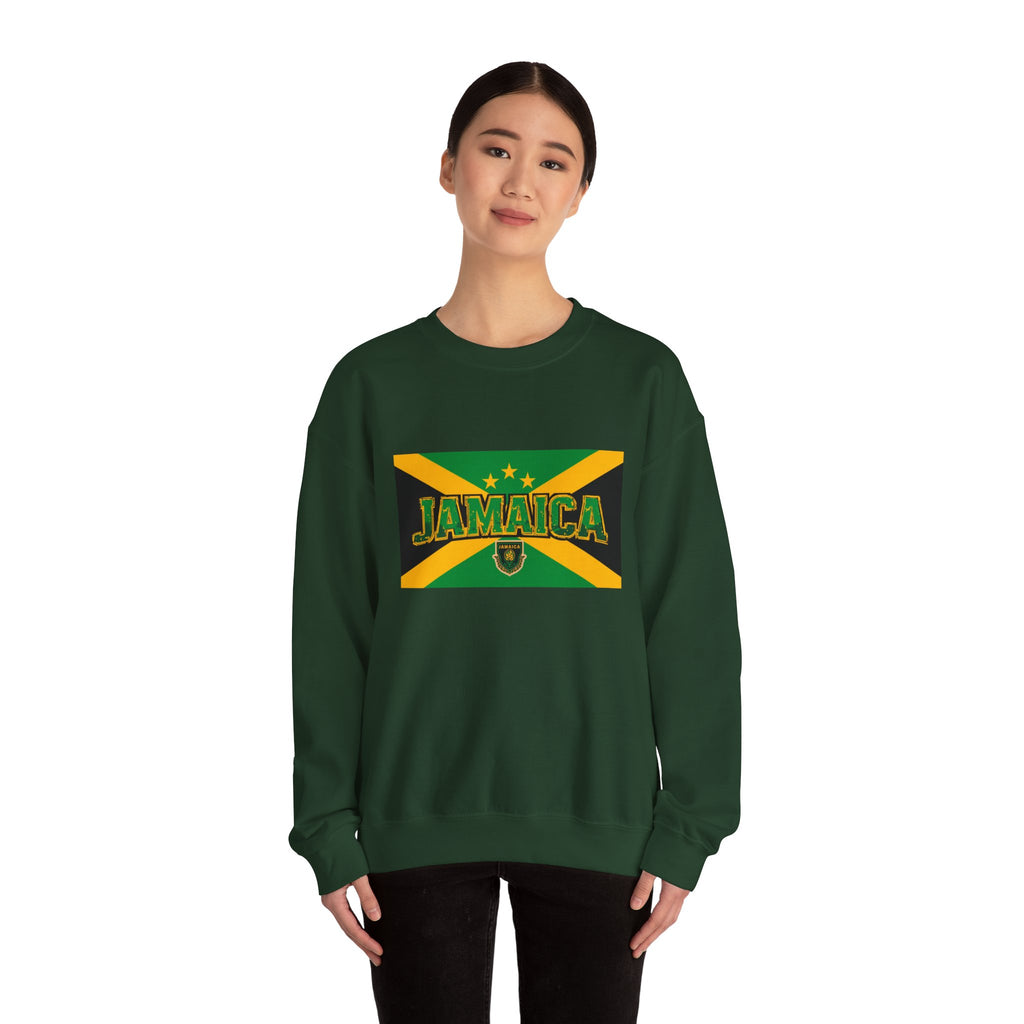 Jamaica Flag Crewneck Sweatshirt — Retro Jamaica Graphic Pullover