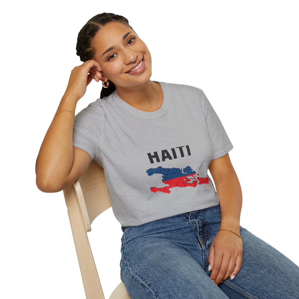 Haiti Flag Map T-Shirt — Patriotic Haiti Map Tee