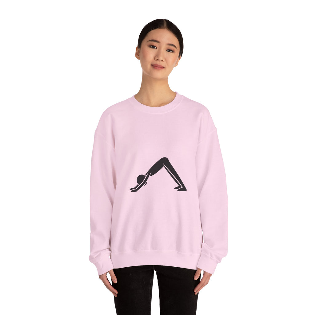 Yoga Downward Dog Crewneck Sweatshirt — Minimal Yoga Pose Pullover