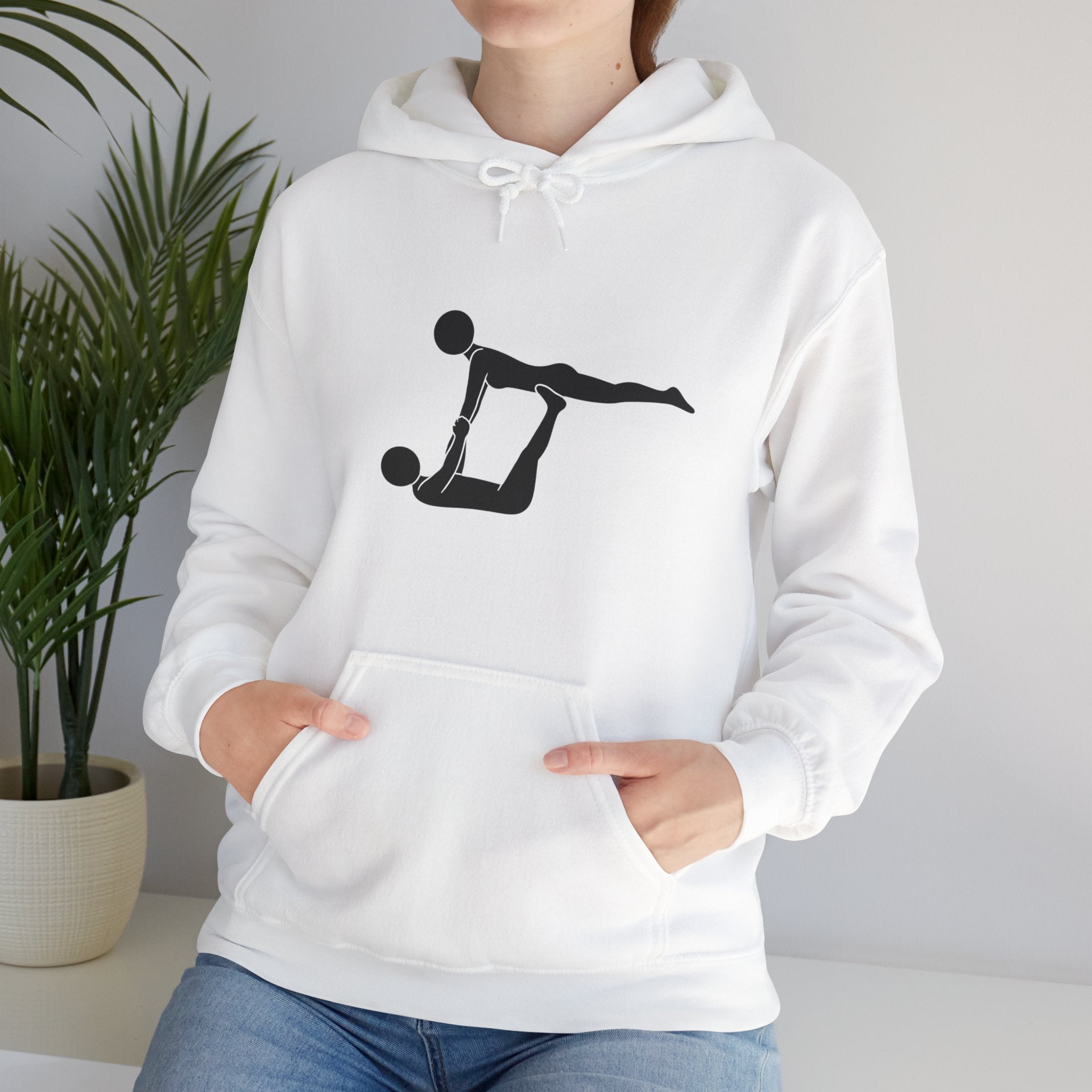 Acro Yoga Partner Pose Hoodie — Silhouette Couples Acrobatics Sweatshirt