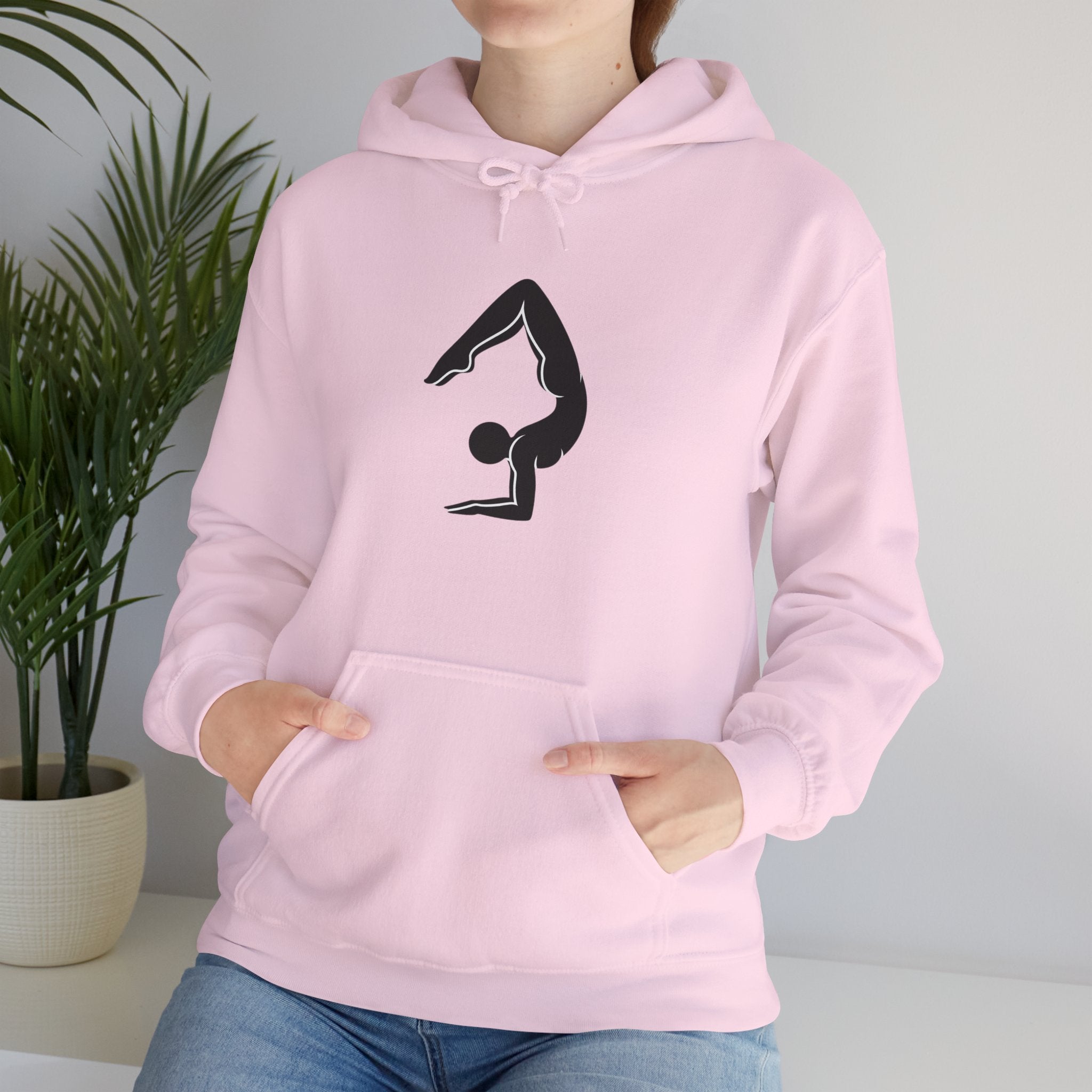 Yoga Pose Hoodie — Minimal Handstand Silhouette Sweatshirt
