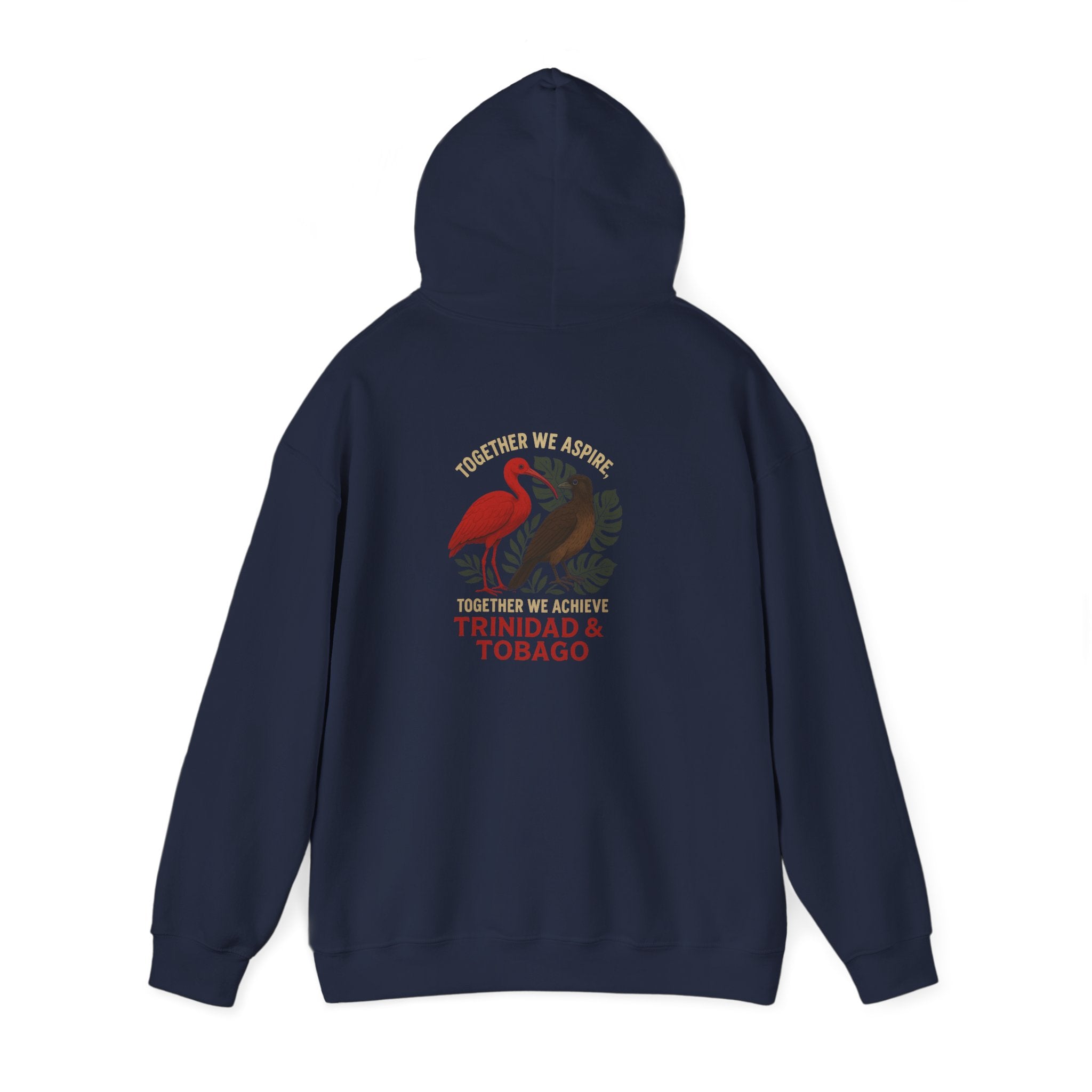 Trinidad & Tobago Heritage Hoodie — Together We Achieve Flamingo & Hummingbird Design