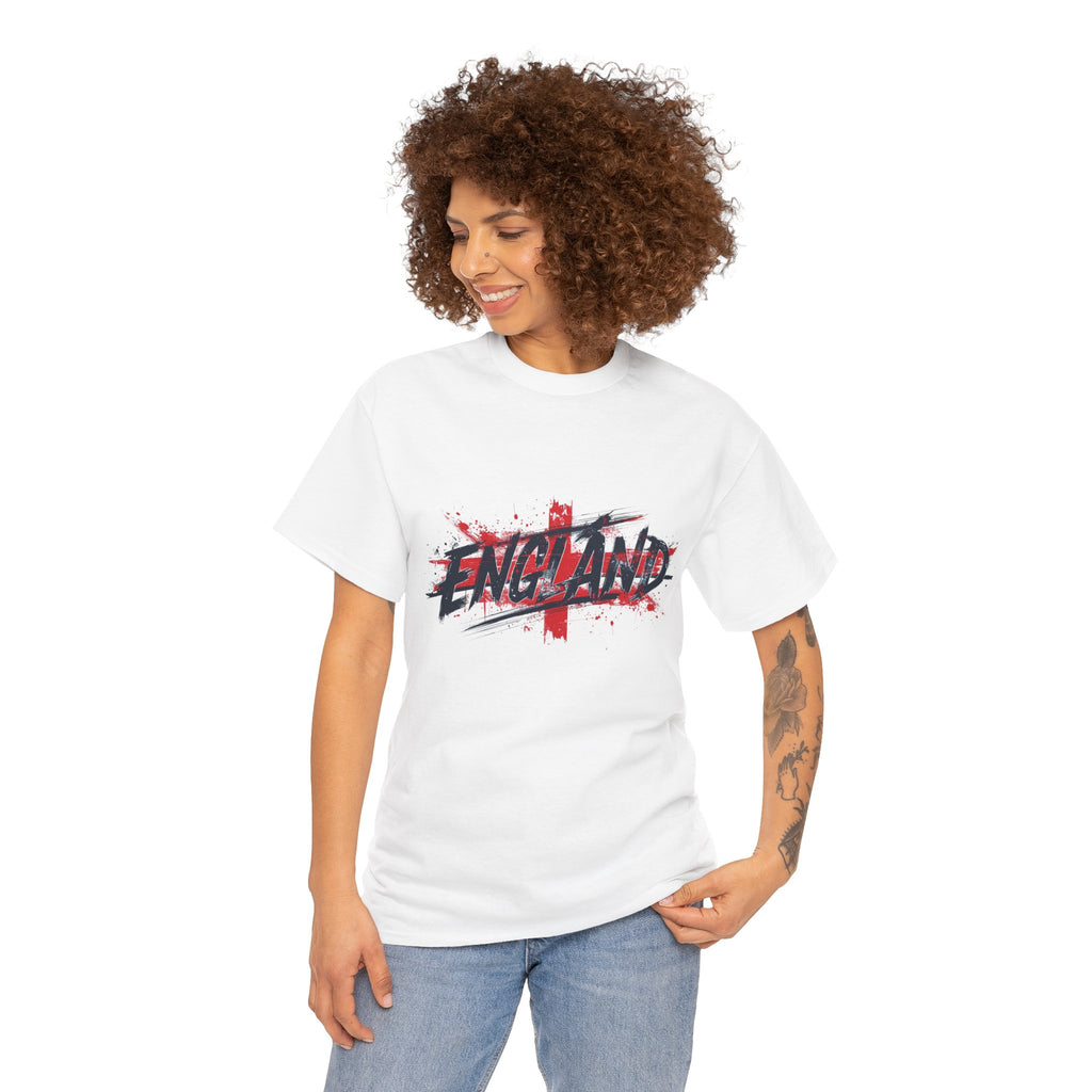 England Graphic T-Shirt — Grunge St. George Cross Football Fan Tee