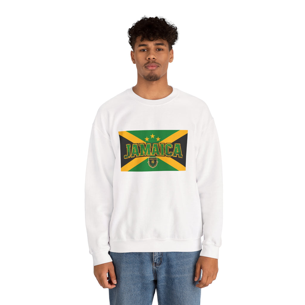 Jamaica Flag Crewneck Sweatshirt — Retro Jamaica Graphic Pullover