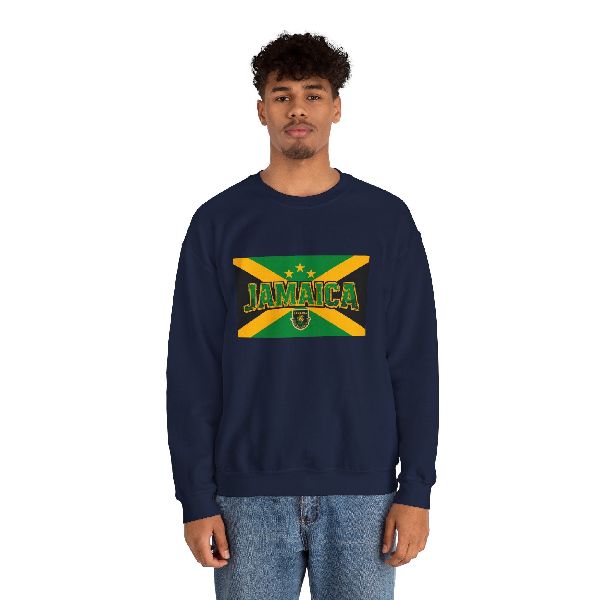 Jamaica Flag Crewneck Sweatshirt — Retro Jamaica Graphic Pullover