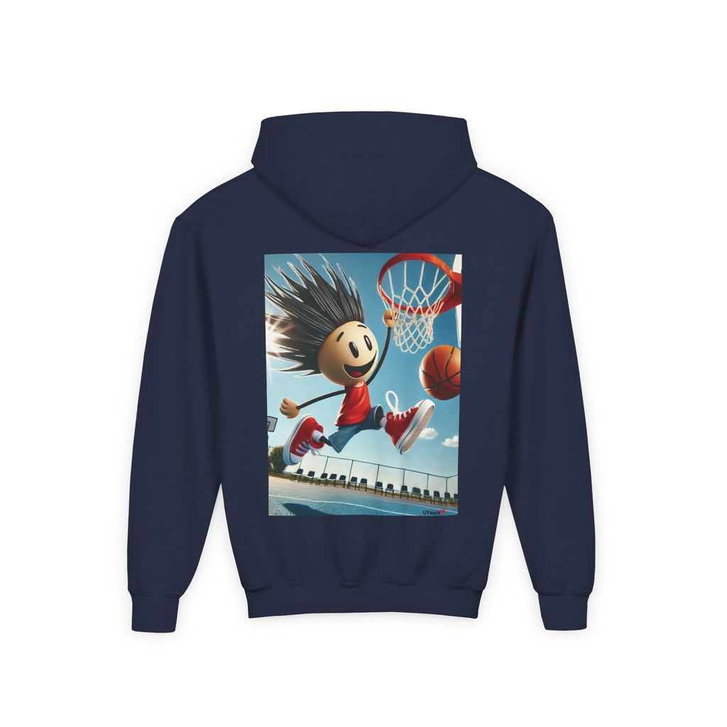Hoops Champion: Stick Figure Dunk Edition Youth Hoodie Basketball