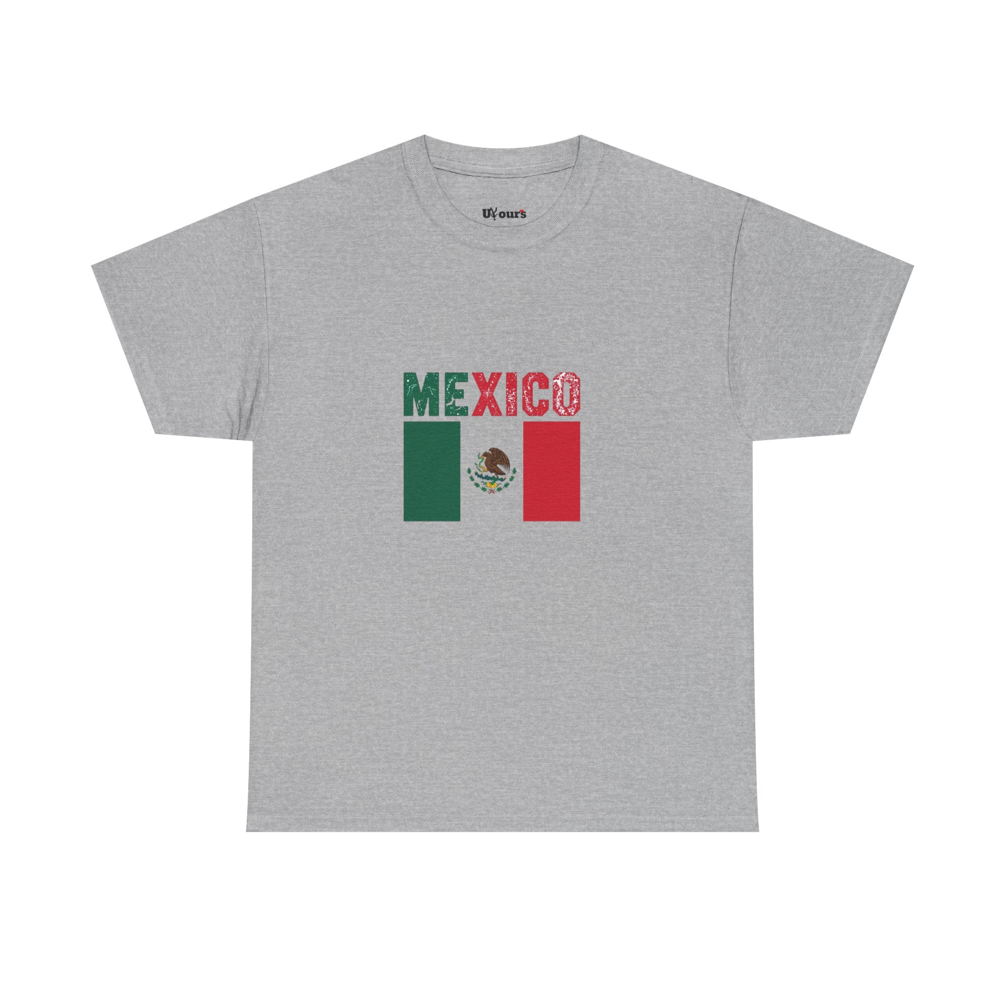 Mexico Flag T‑Shirt – Distressed Mexico Text with Mexican Flag Graphic