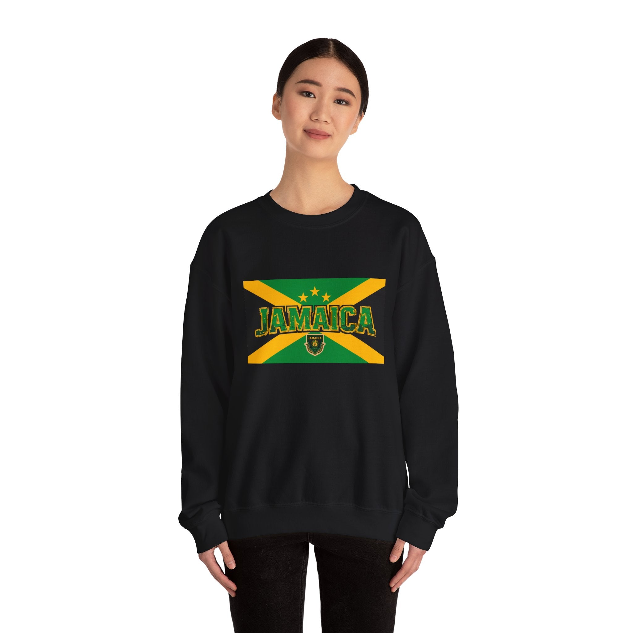 Jamaica Flag Crewneck Sweatshirt — Retro Jamaica Graphic Pullover