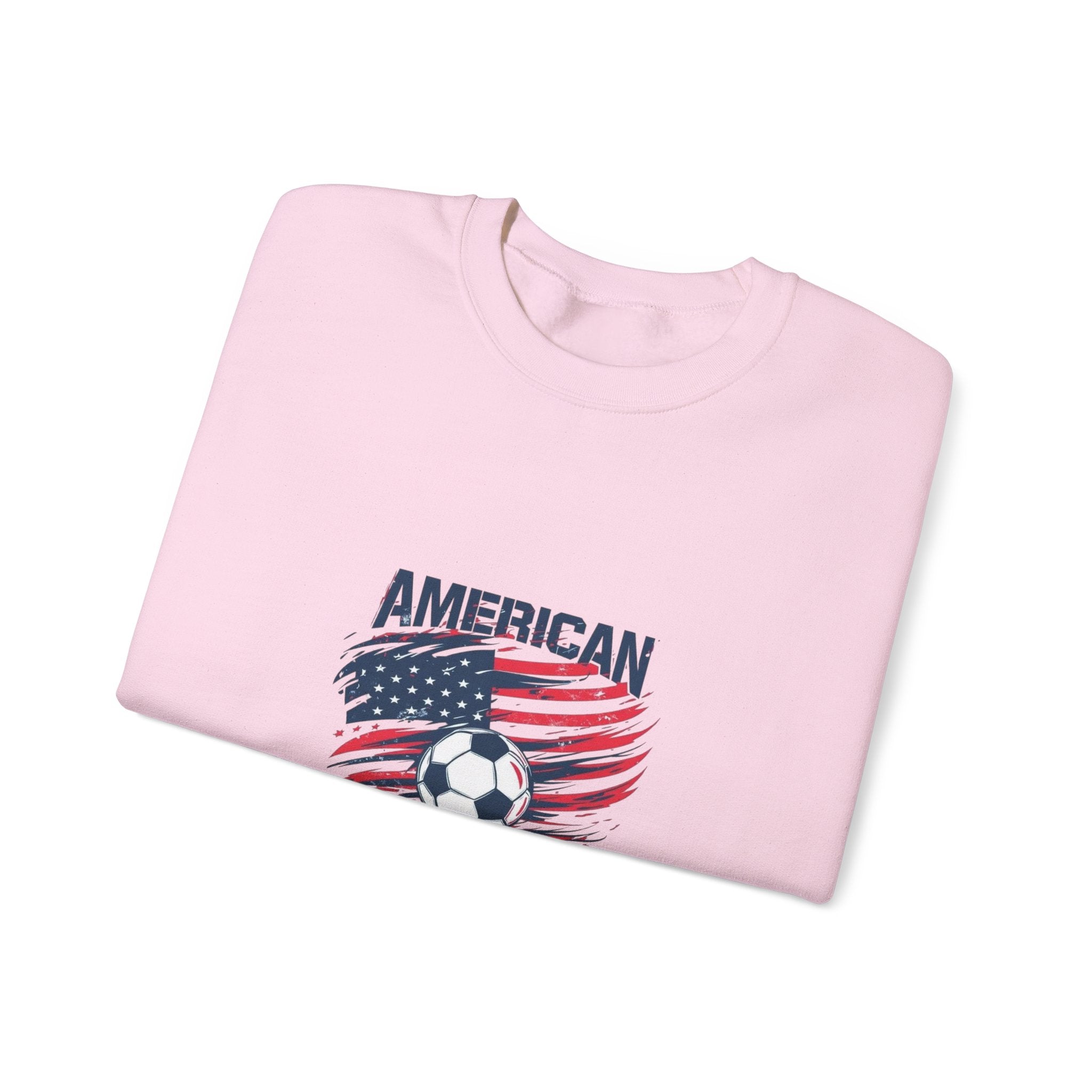 American Soccer Crewneck Sweatshirt — USA Flag & Soccer Ball Graphic