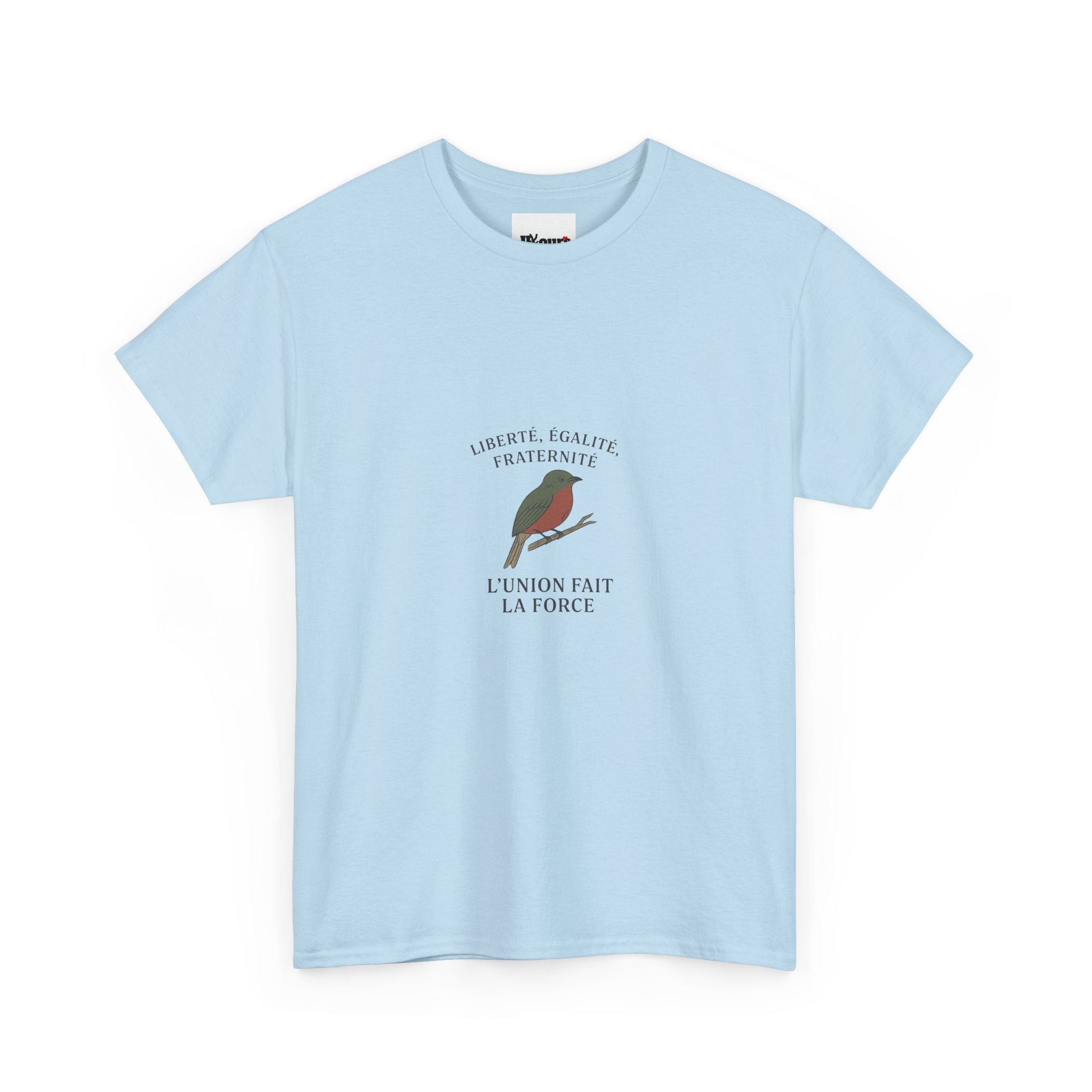 Robin Illustration Tee | French Text 'L'union Fait La Force'