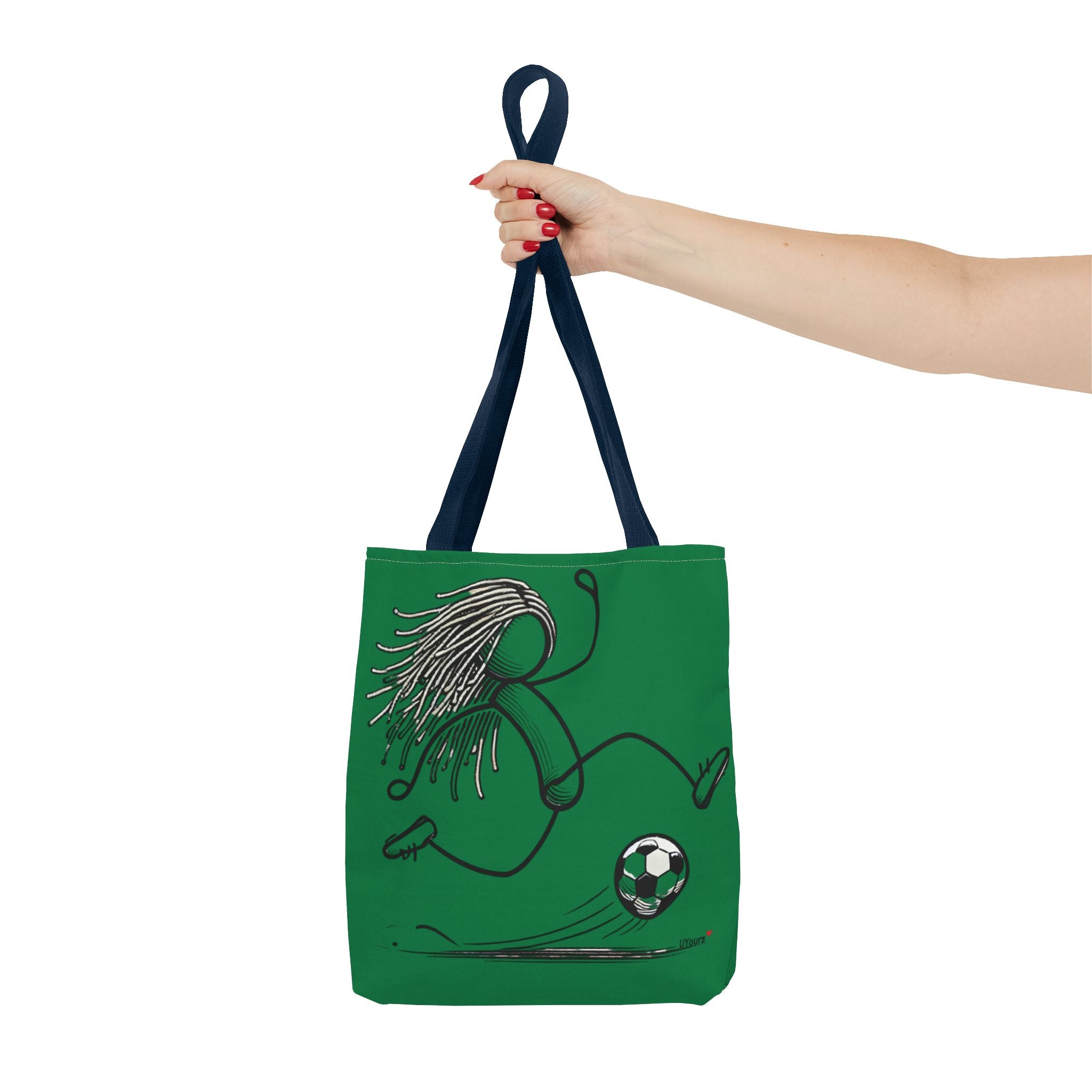 Soccer Girl Tote Bag – Green All-Over Print Sports Tote