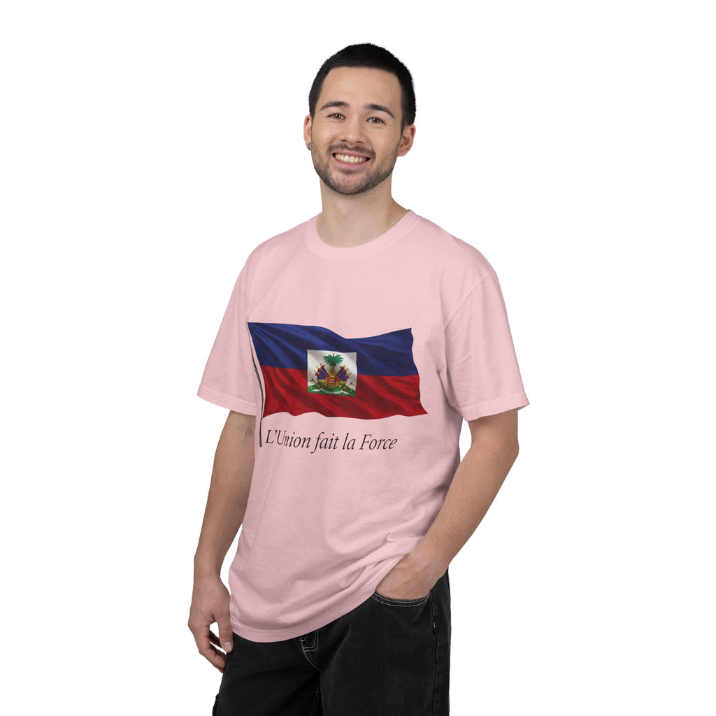 Haiti Flag T-Shirt — "L'Union fait la Force" Patriotic Tee