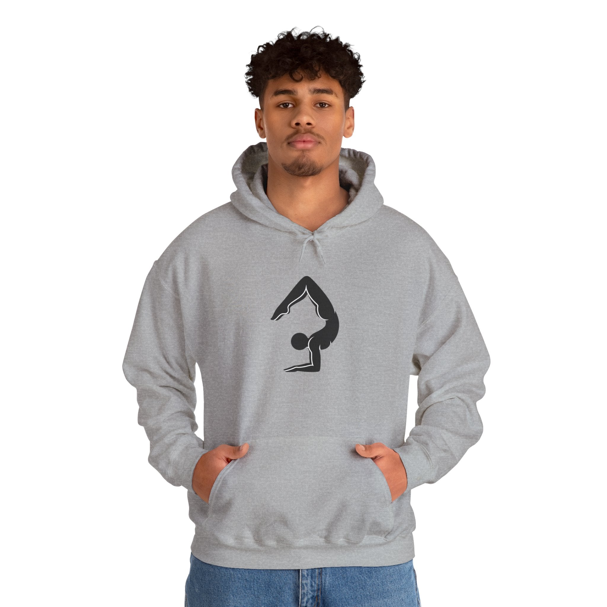 Yoga Pose Hoodie — Minimal Handstand Silhouette Sweatshirt