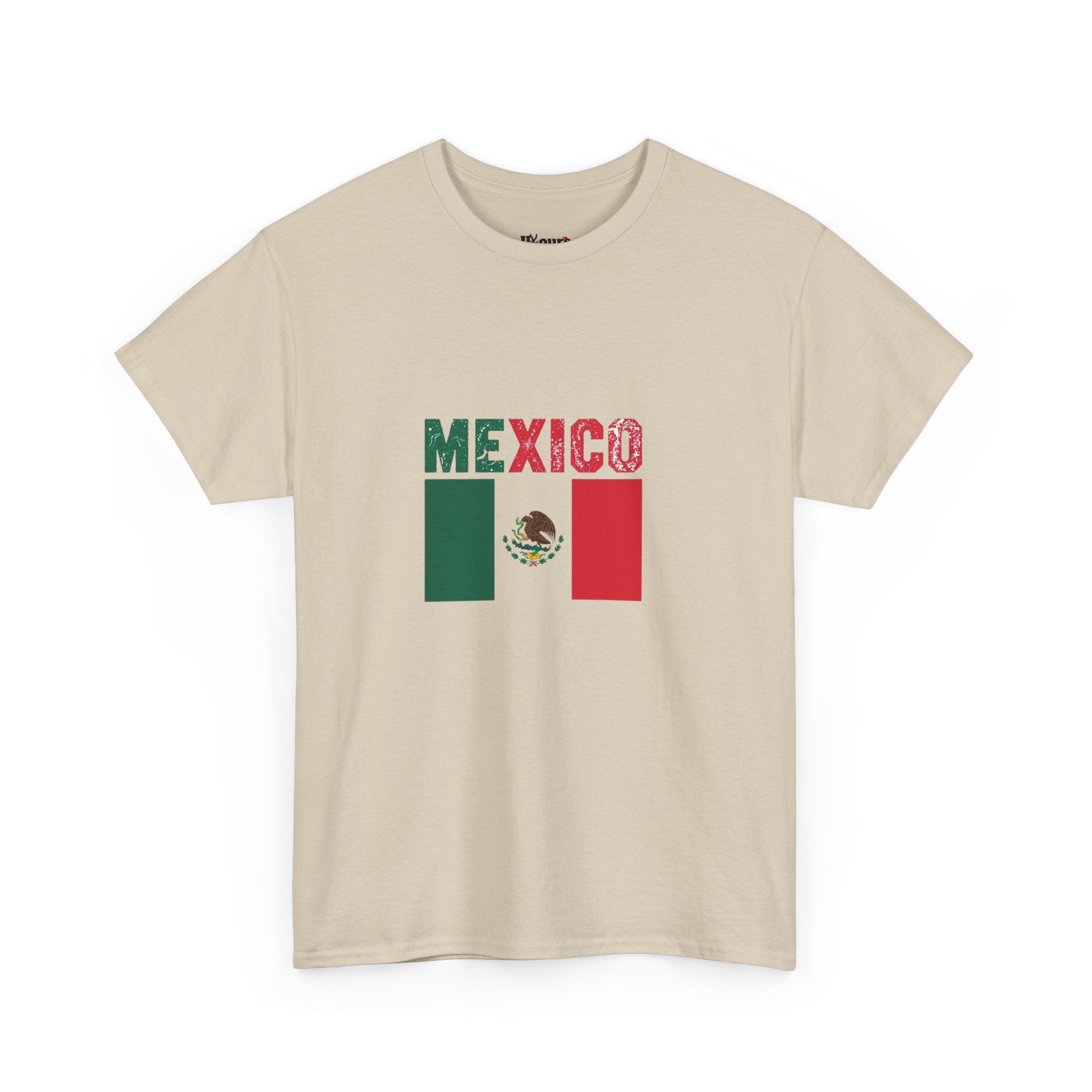 Mexico Flag T‑Shirt – Distressed Mexico Text with Mexican Flag Graphic