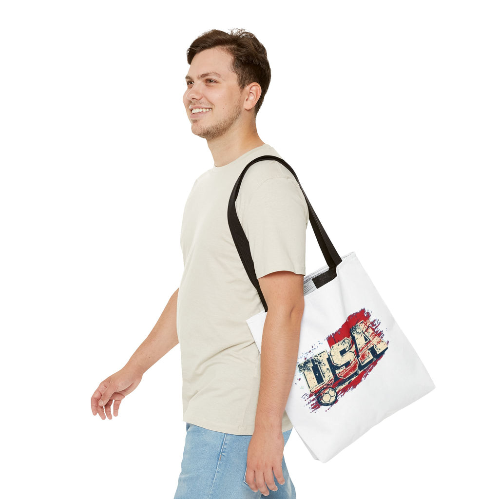 Patriotic USA Tote Bag — American Pride Eagle & Flag All-Over Print