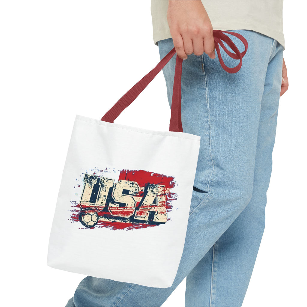 Patriotic USA Tote Bag — American Pride Eagle & Flag All-Over Print