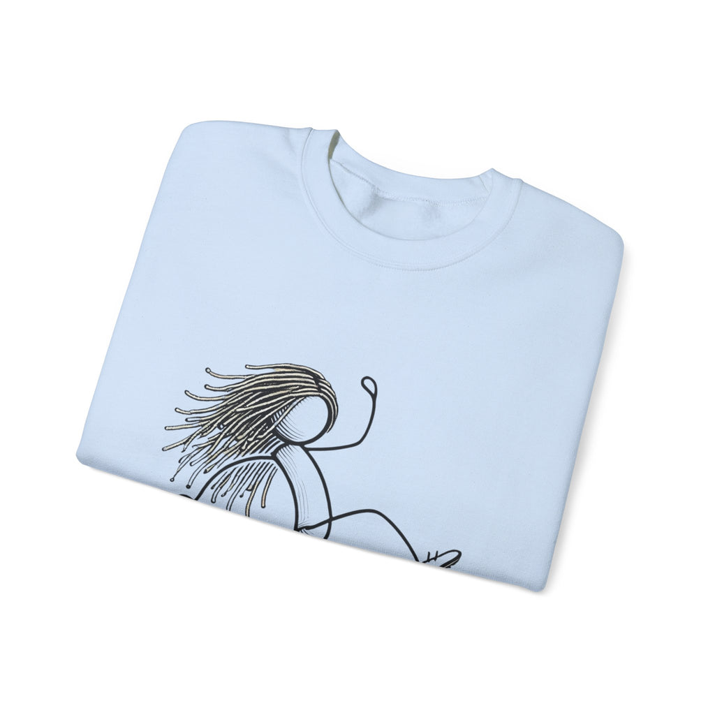 Dreadlock Soccer Unisex Heavy Blend™ Crewneck Sweatshirt Stick Figure Gift Soccer Football Fun