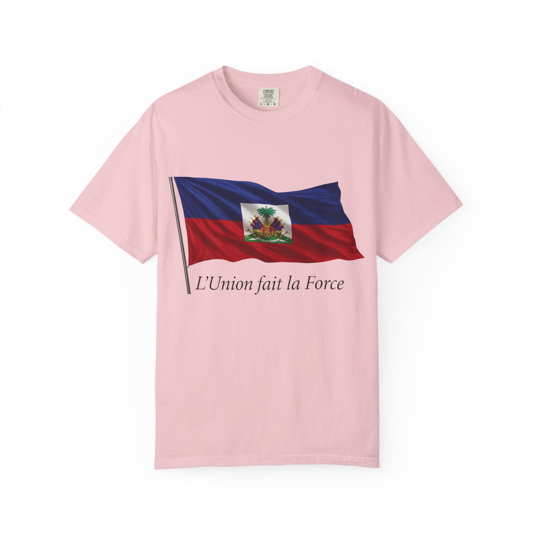 Haiti Flag T-Shirt — "L'Union fait la Force" Patriotic Tee